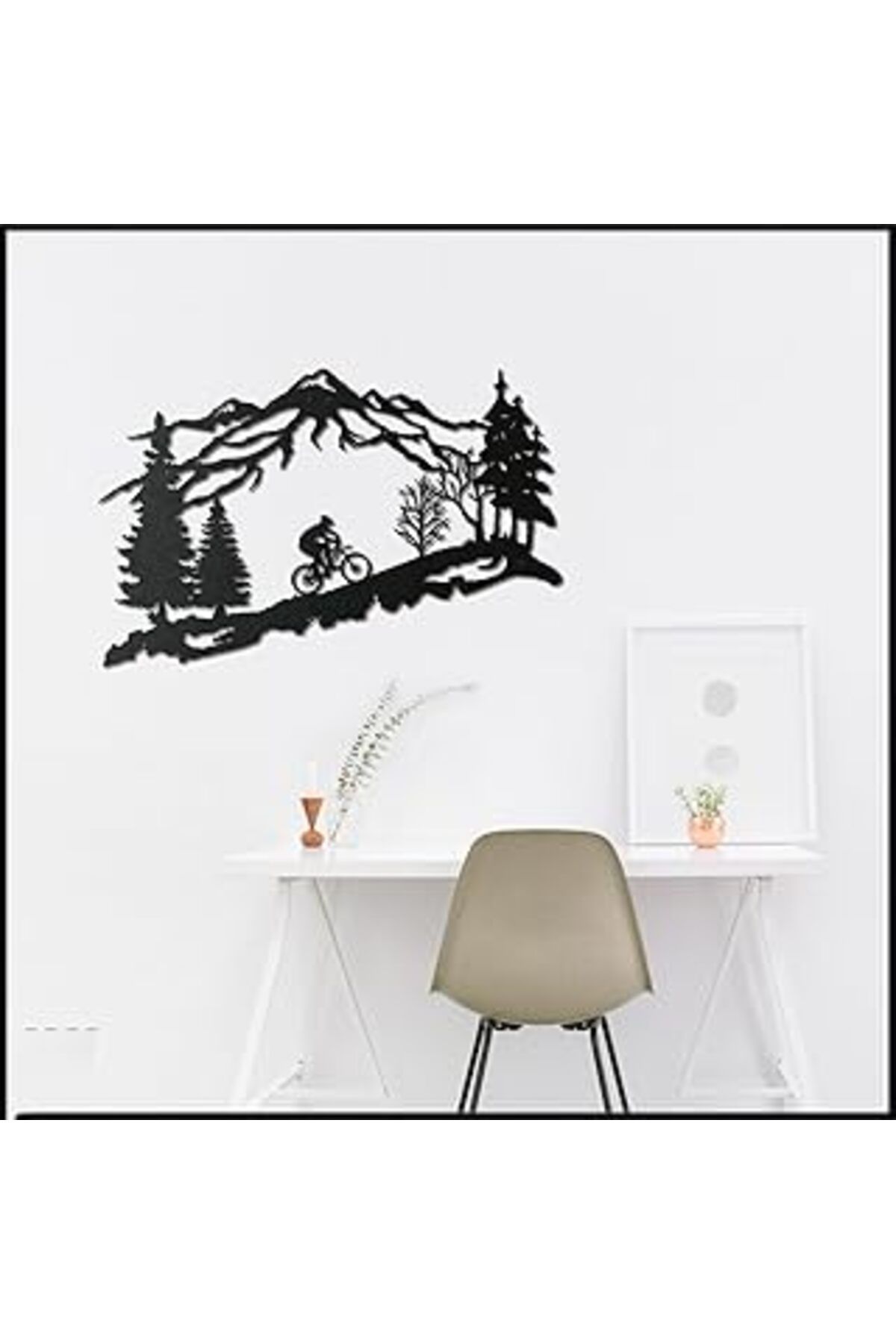 NETWORK ART Bcdhomedecor, Bisiklet Tırmanışı Metal Duvar Dekoru – Bisiklet Severler İçin Hediye – Dağ, Ağaç Ve
