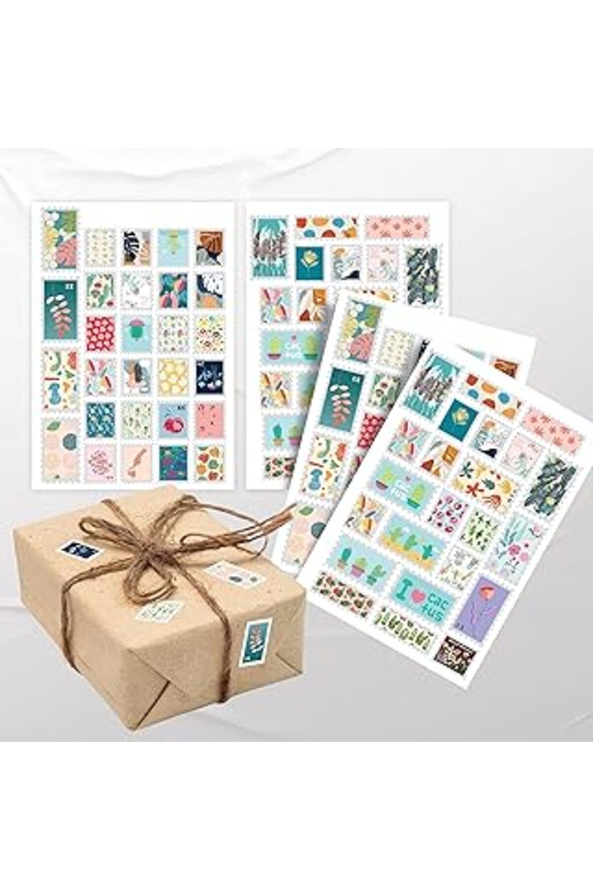 NETWORK ART Colortouch Paketleme Çıkartmaları - Hediyeler Için Pul Görünümlü Sticker - 55 Adet Farklı Boyutlard