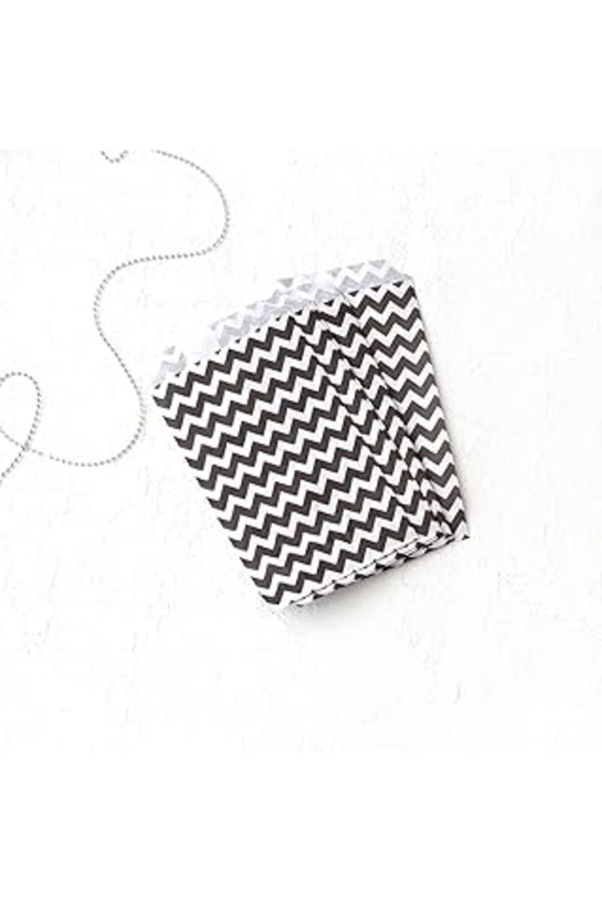 NETWORK ART Bimotif Zikzak Desenli 25 Adet Kese Kağıdı, Beyaz-Siyah, 11X20 Cm