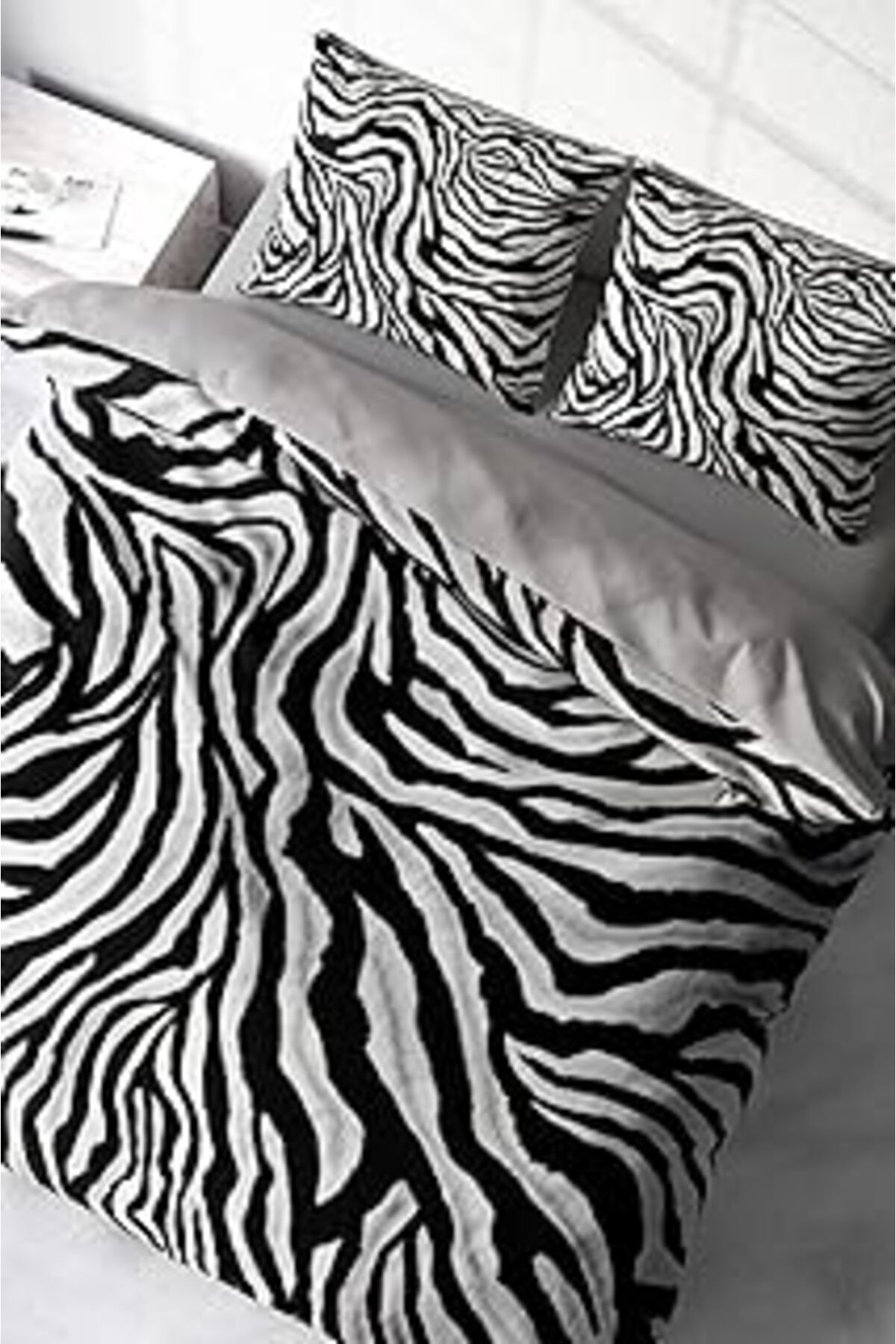 Qedii Monohome Leopar Çift Kişilik Nevresim Takımı Dokuma Pamuk Saten Classical Zebra
