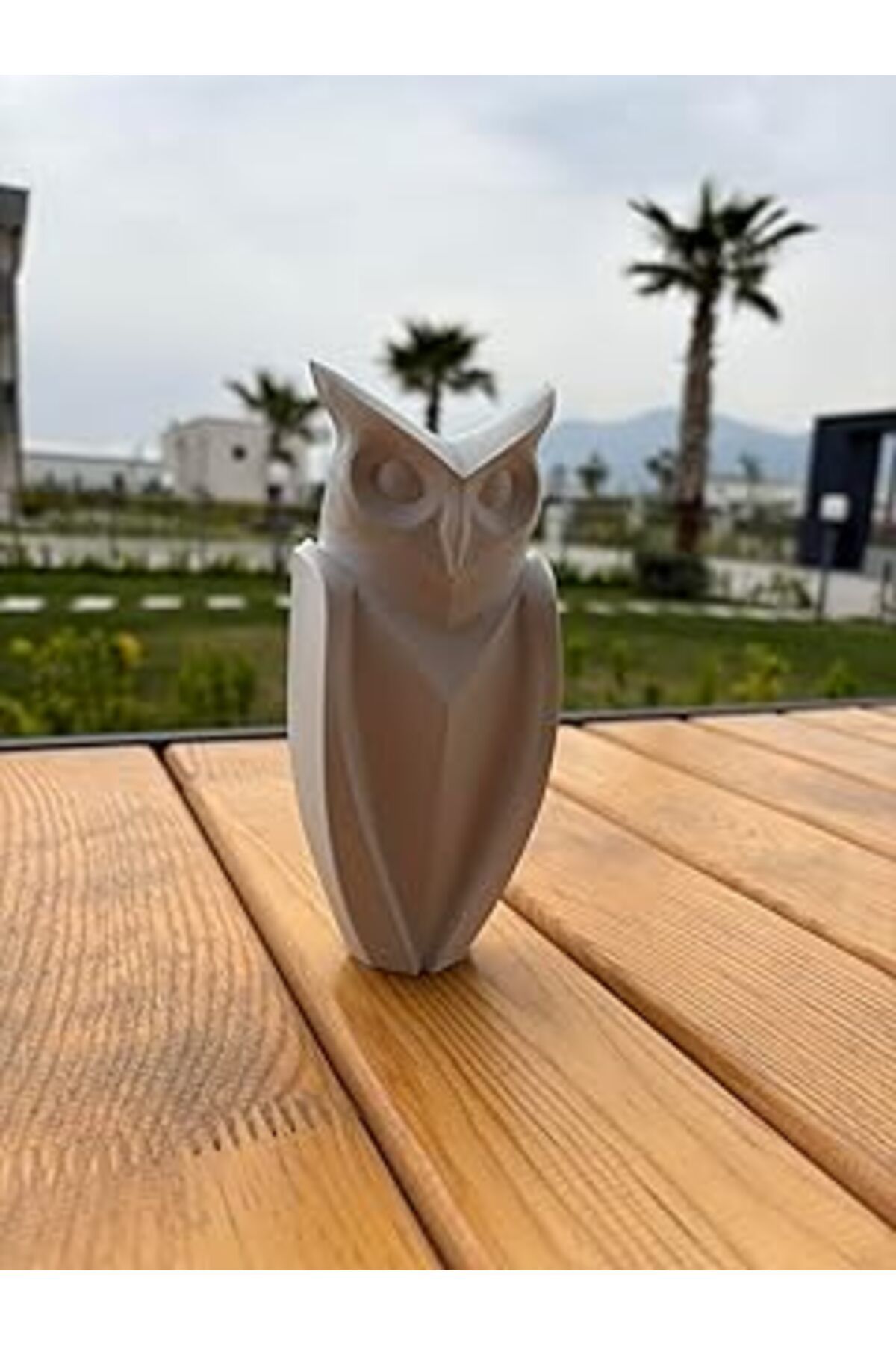 ASİTAN Geometrik Baykuş Biblo Minimal Dekoratif Obje (Büyük - 78 X 60 X 170 Mm)