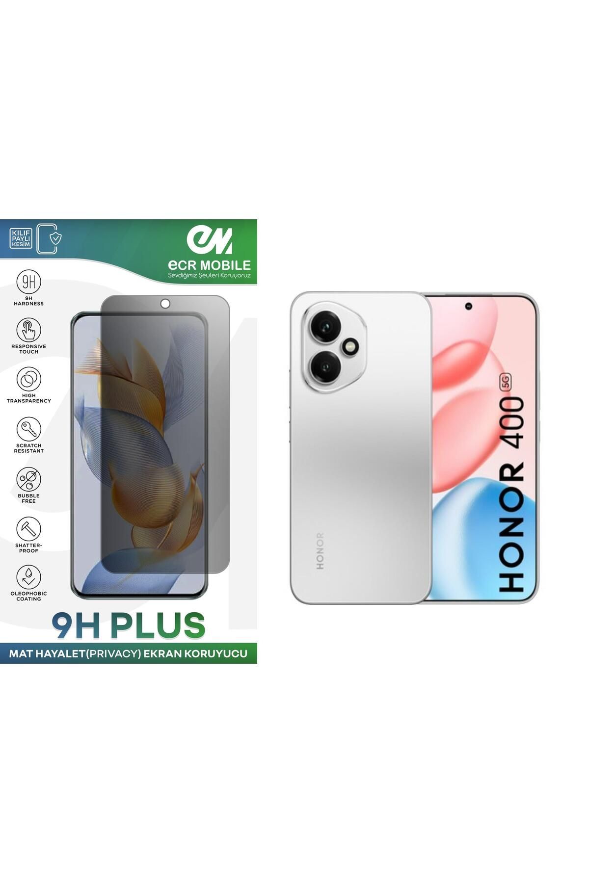 Ecr Mobile Honor 400 Ekran Koruyucu Tam Uyumlu 9H Esnek Nano Kırılmayan MAT HAYALET(Privacy)
