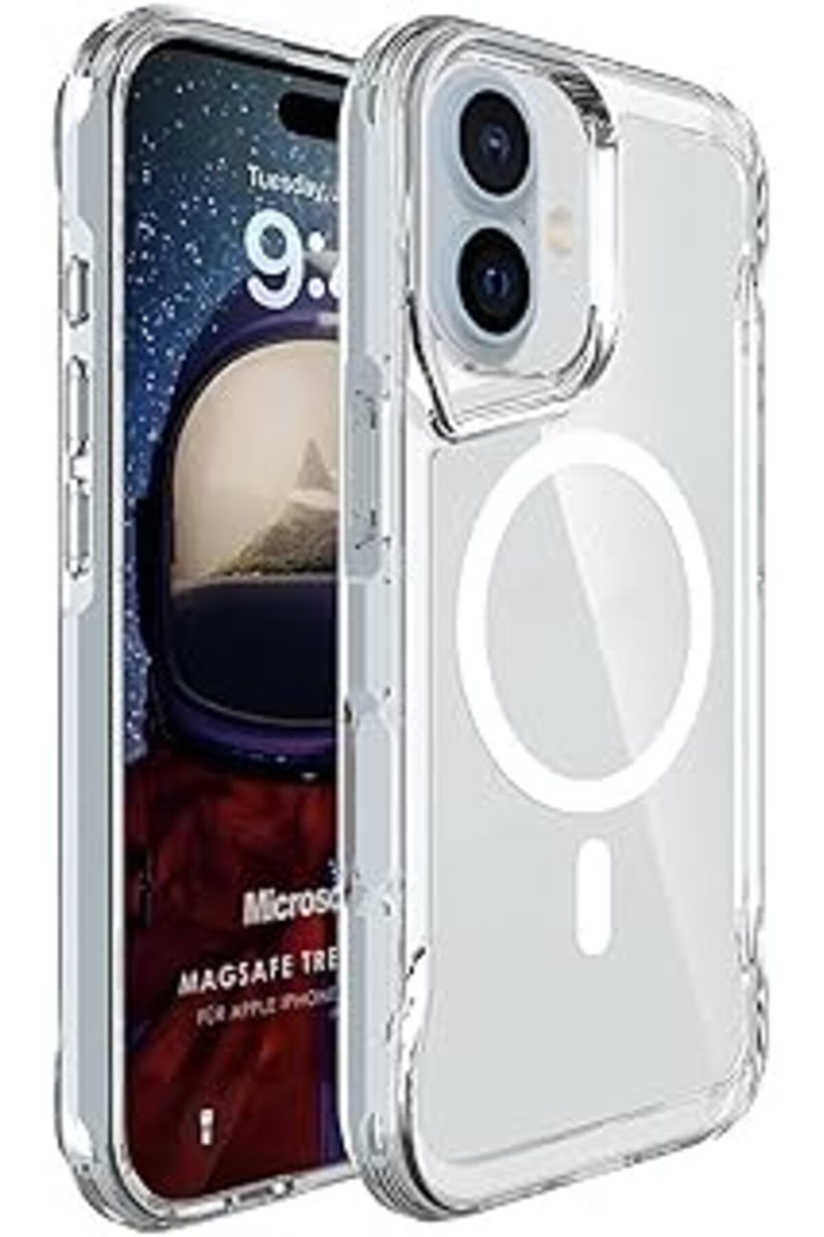 NETWORK ART Microsonic Iphone 16 Kılıf Magsafe Trex Bumper Şeffaf [Iphone 16 Ile Uyumlu Kılıf - Şeffaf]