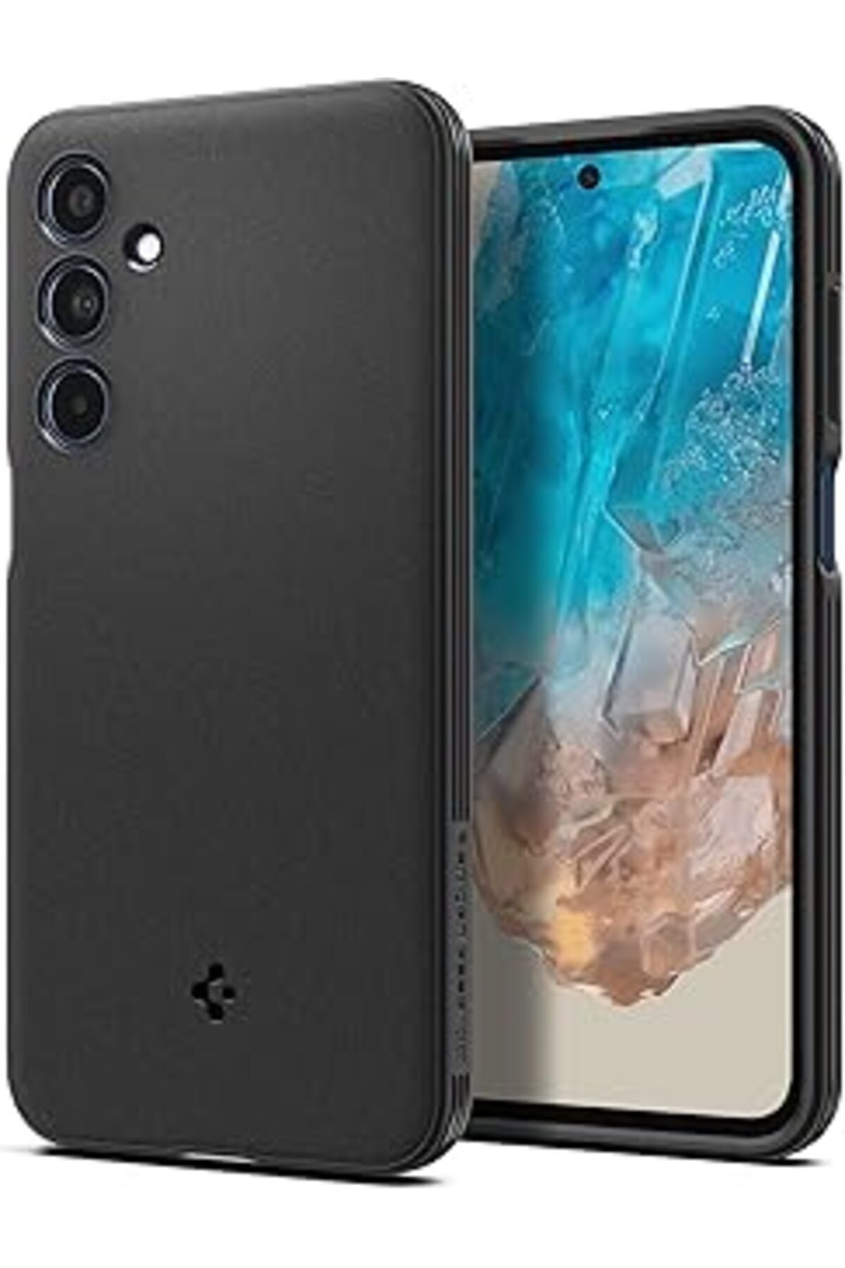 Mu Art Ahşap Galaxy M35 5G Kılıf Essential Sand Blast Matte Black - Acs08263