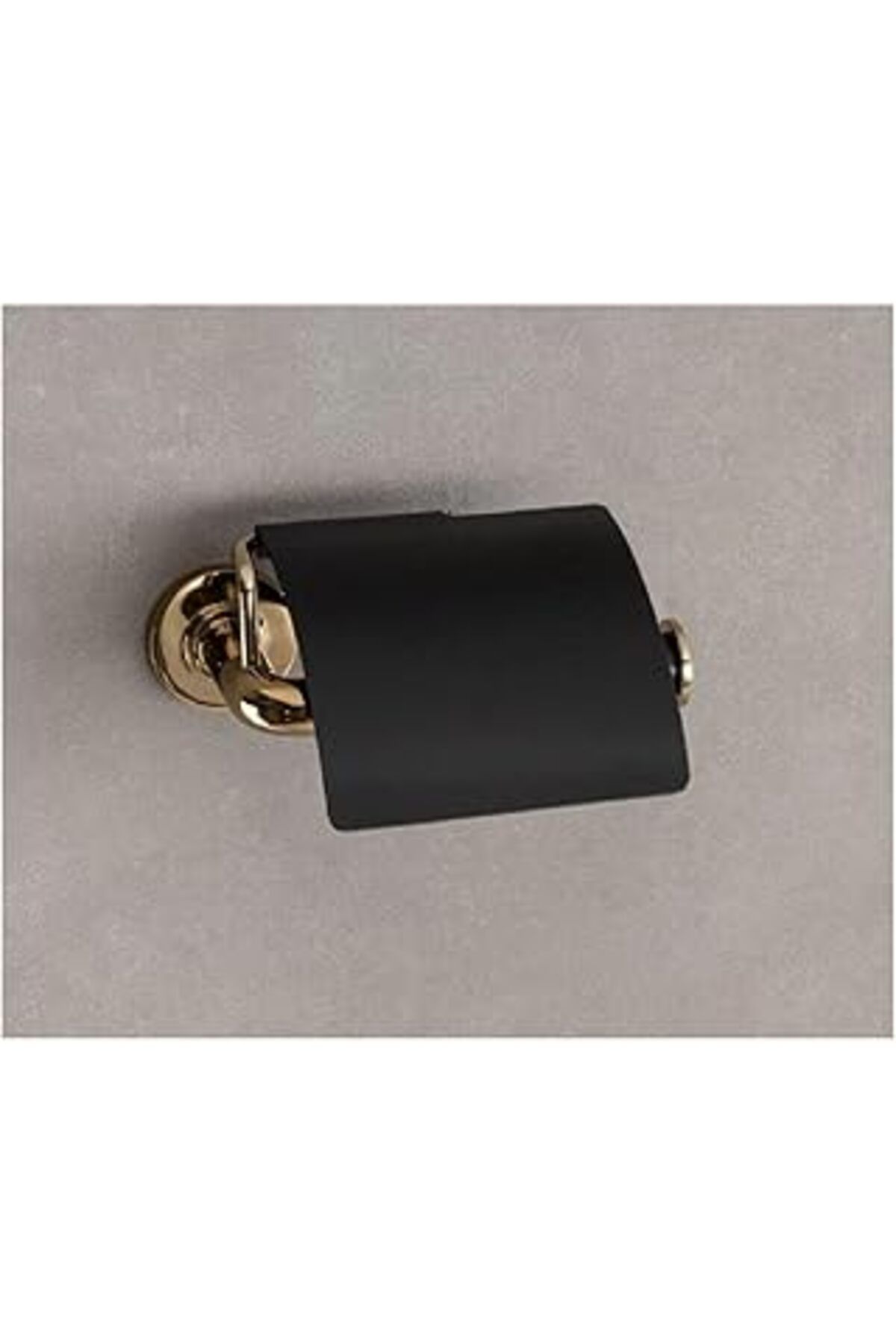 ASİTAN System Nord Kapaklı Tuvalet Kağıtlığı Gold/Siyah Renk 69X121X155 Mm