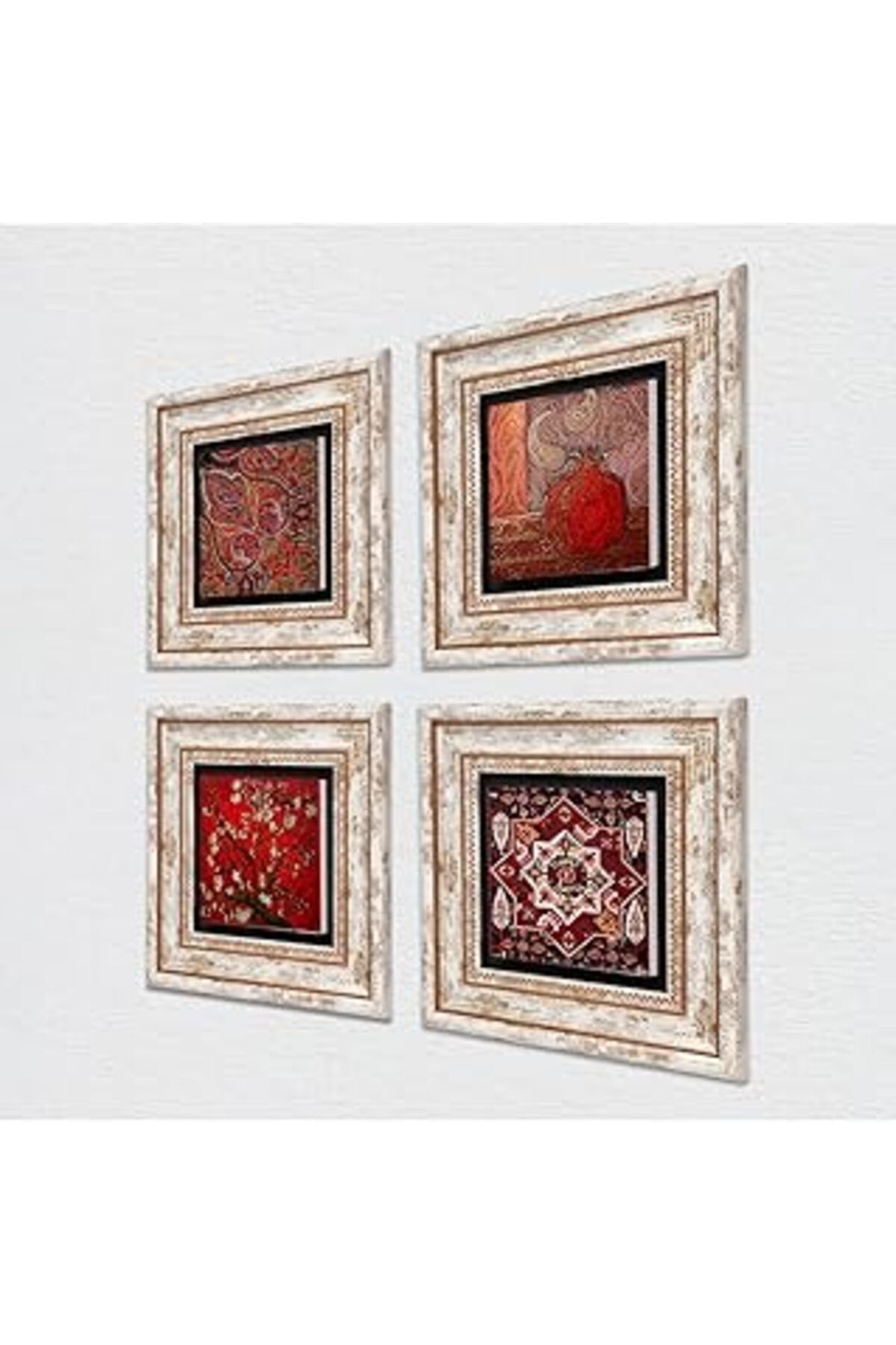 NETWORK ART Pinecone Nar, Desen, Badem Ağacı Taş Duvar Tablosu - Çerçeveli Taş Tablo - Dekoratif Duvar Sanatı -