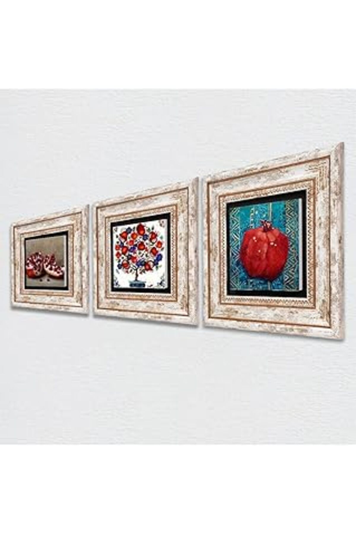 NETWORK ART Pinecone Nar Ağacı, Nar Taş Duvar Tablosu - Çerçeveli Taş Tablo - Dekoratif Duvar Sanatı - Modern E