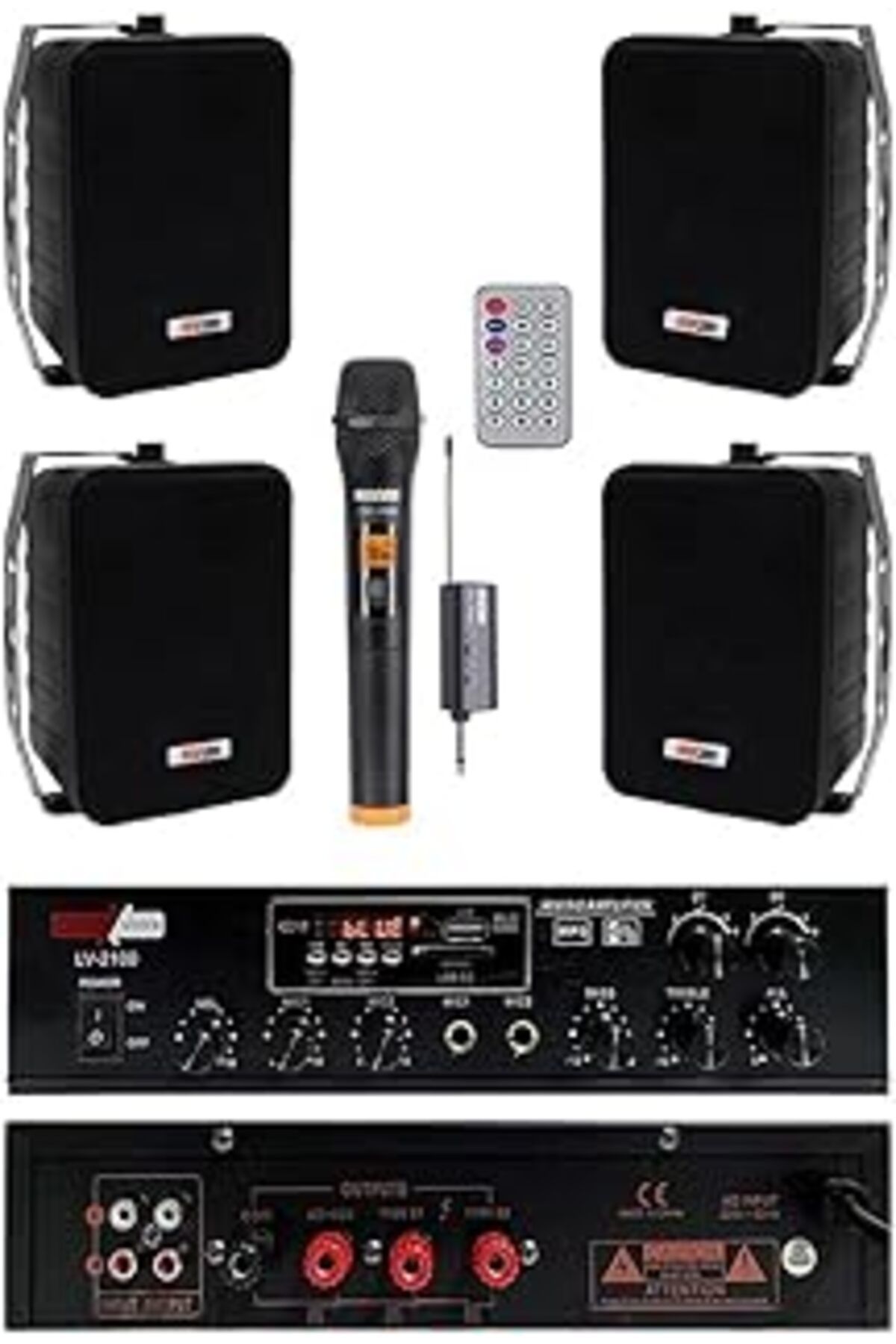 ASİTAN Lastvoice Black Large Plus Paket 3, Hoparlör Ve Anfi Anons Ses Sistemi Seti