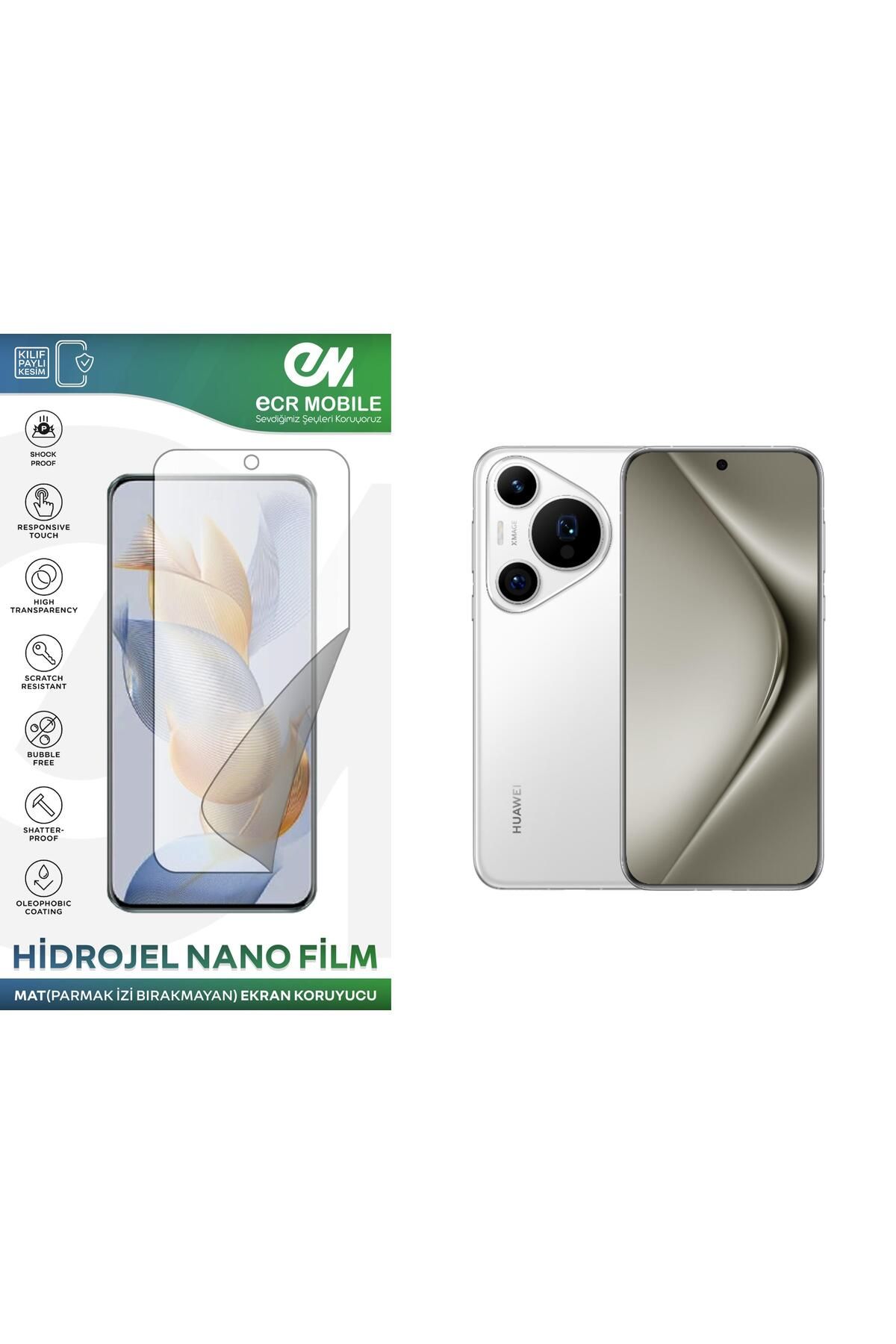 Ecr Mobile Huawei Pura 70 Ultra ile Uyumlu Hidrojel Nano Ekran Koruyucu Film MAT(Tempered Cam Değildir!)