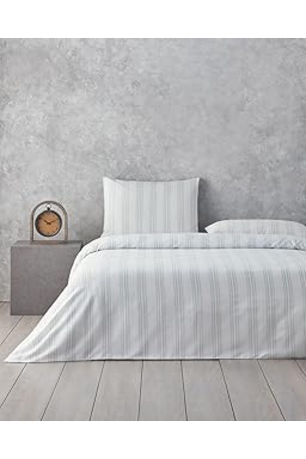 Qedii English Home Calm Stitch Tek Kişilik Nevresim Takımı Koyu Seledon