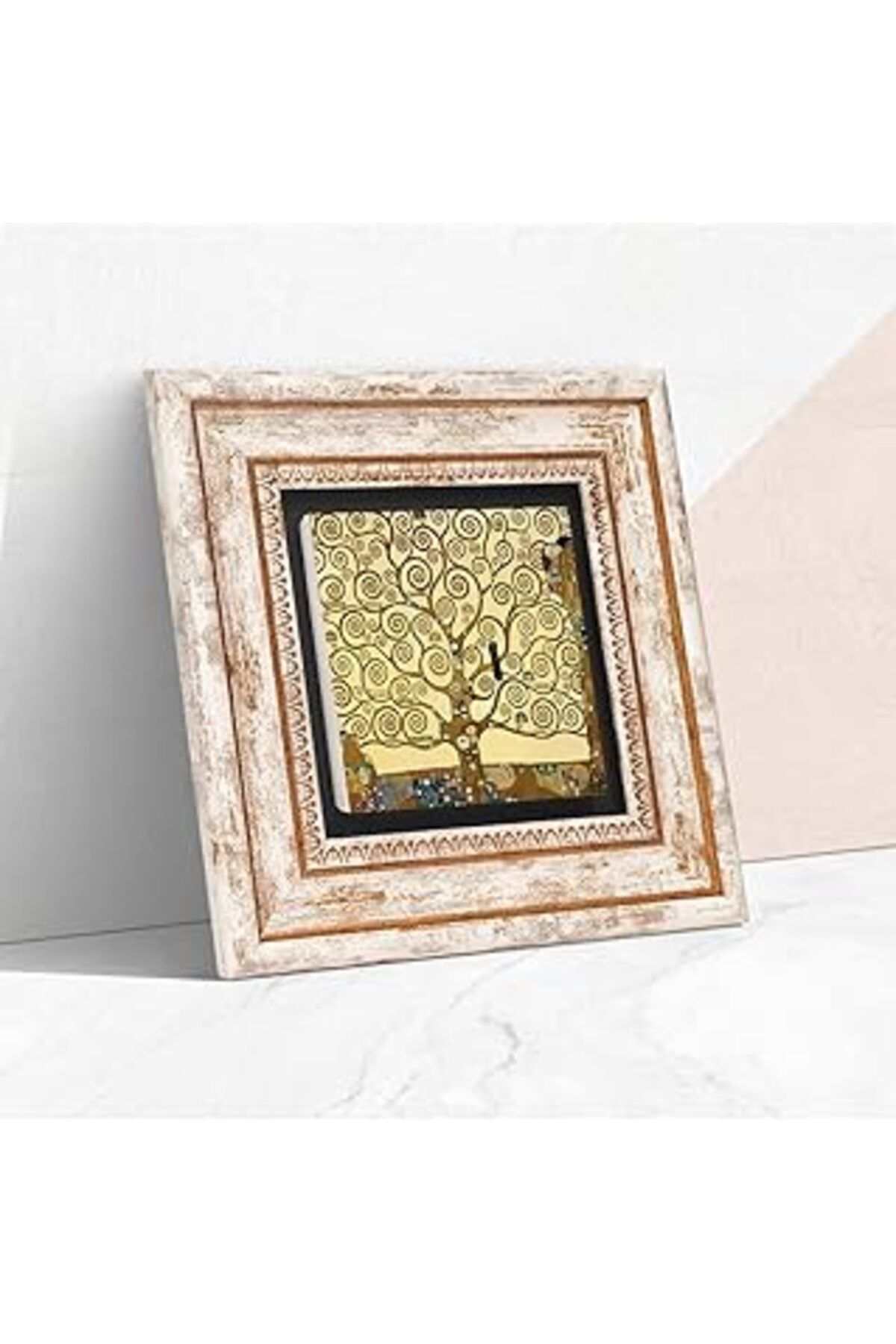 NETWORK ART Pinecone Gustav Klimt Hayat Ağacı Taş Duvar Tablosu - Çerçeveli Taş Tablo - Dekoratif Duvar Sanatı