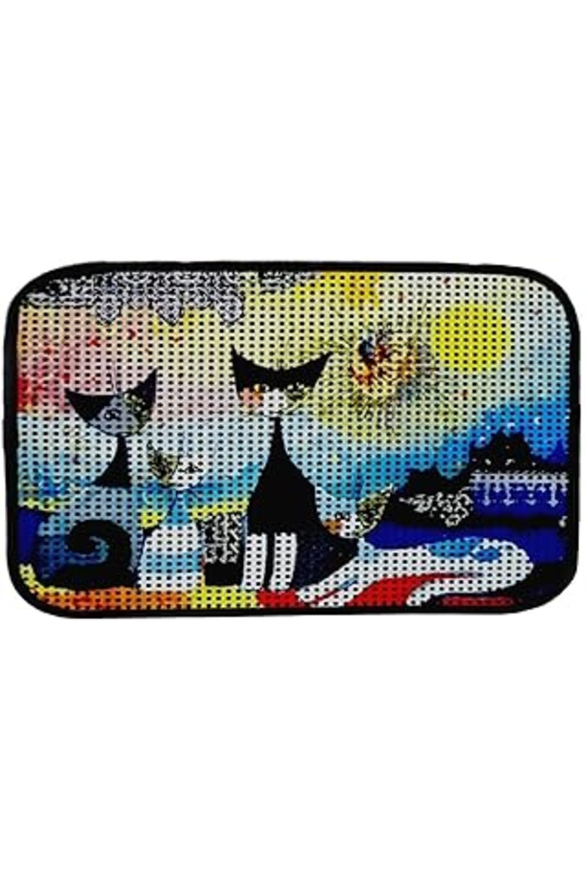 NETWORK ART Miapet Elekli Desenli Kedi Tuvalet Önü Paspası 60 X 45 Cm Gece