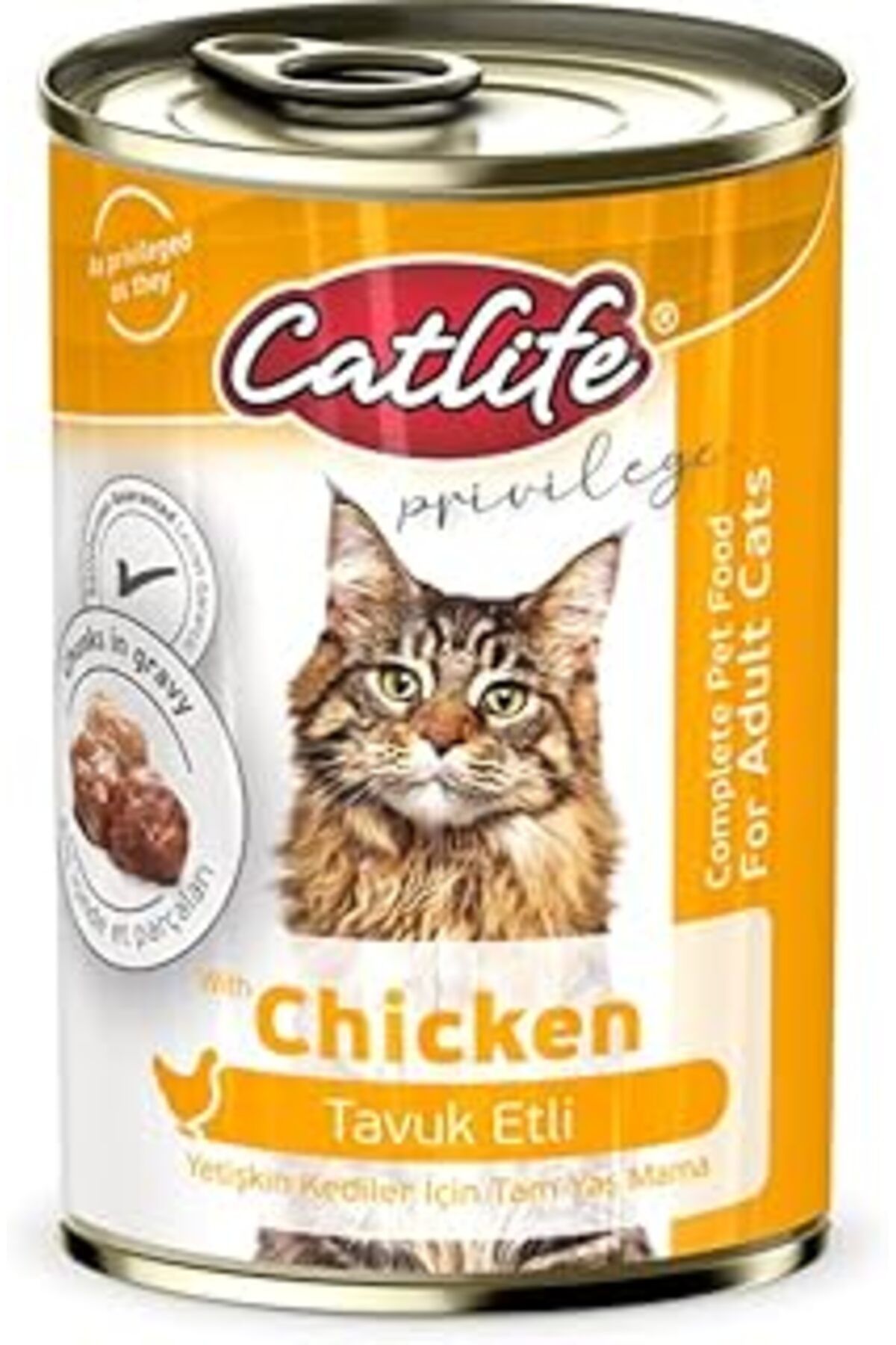 Qedii Catlife Tavuklu Yetişkin Kedi Konservesi 400Gr 12 Adet