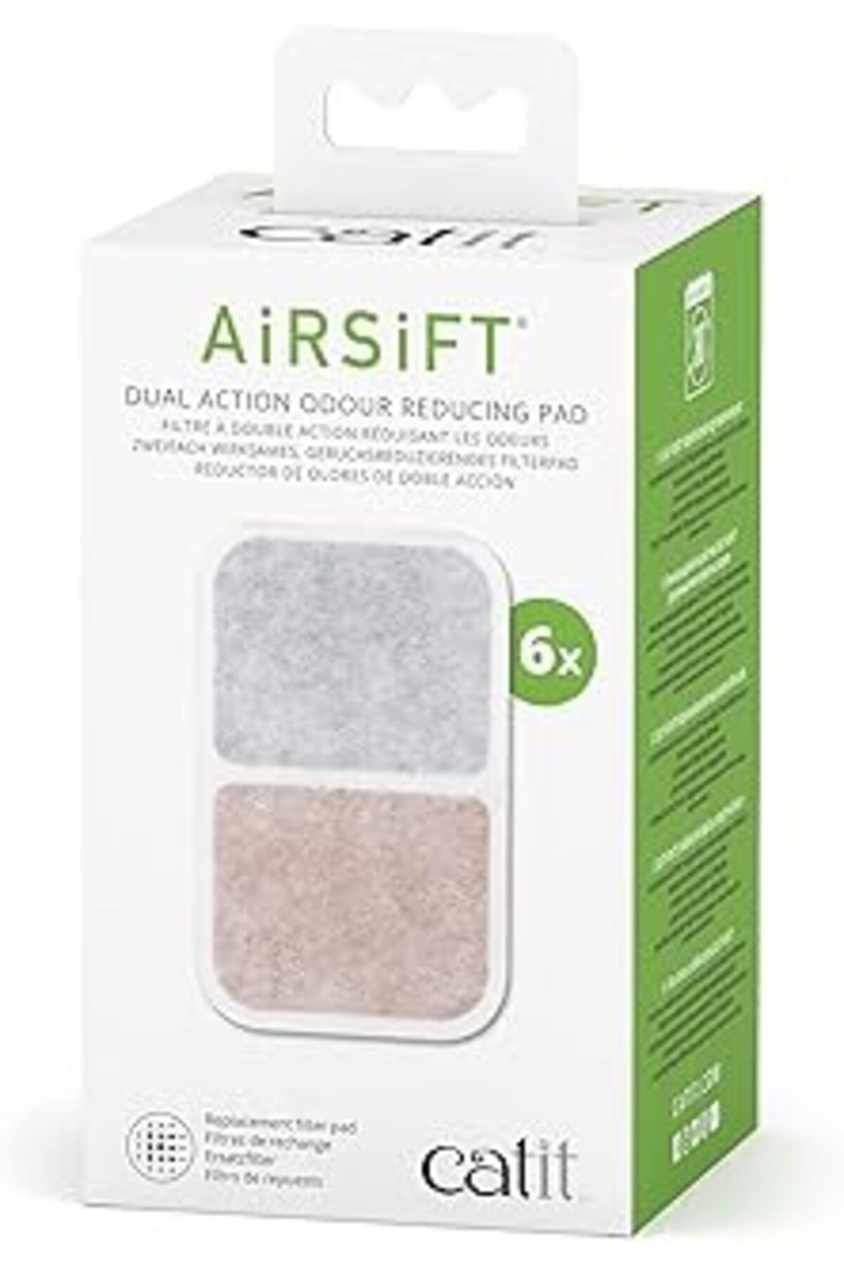 NETWORK ART Catit Airsift Çift Etkili Hava Temizleme Pedi, 6'Lı Paket - Çöp Kutusu Kokularını Körfezde Tutmak I