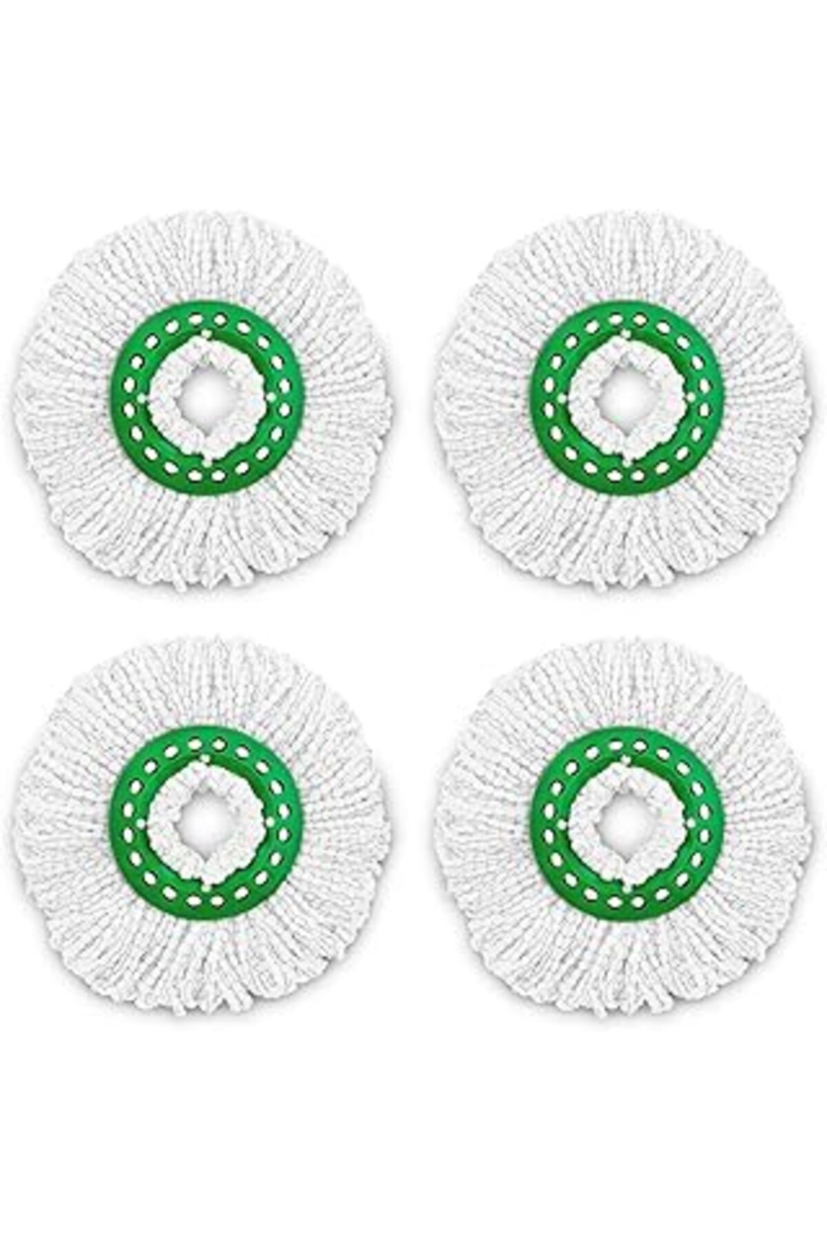 Mu Art Ahşap Libman Tornado Spin Paspas Yedekleri - 4 Mikrofiber Kafa Kılıfı, Değiştirmesi Kolay, Makinede Yıkan