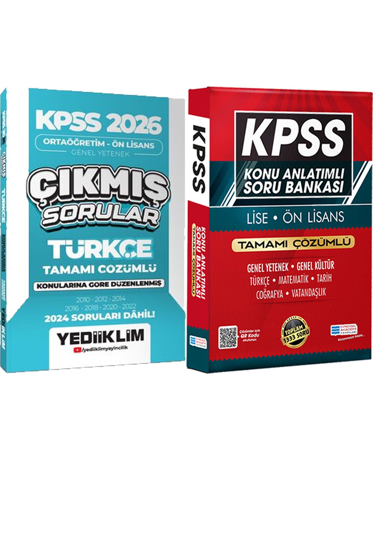 Yediiklim Yayınları KPSS 2026 Ortaöğretim-Önlisans Türkçe Konularına Göre Çıkmış Sorular + Lise Önlisans Konu Ant. Soru