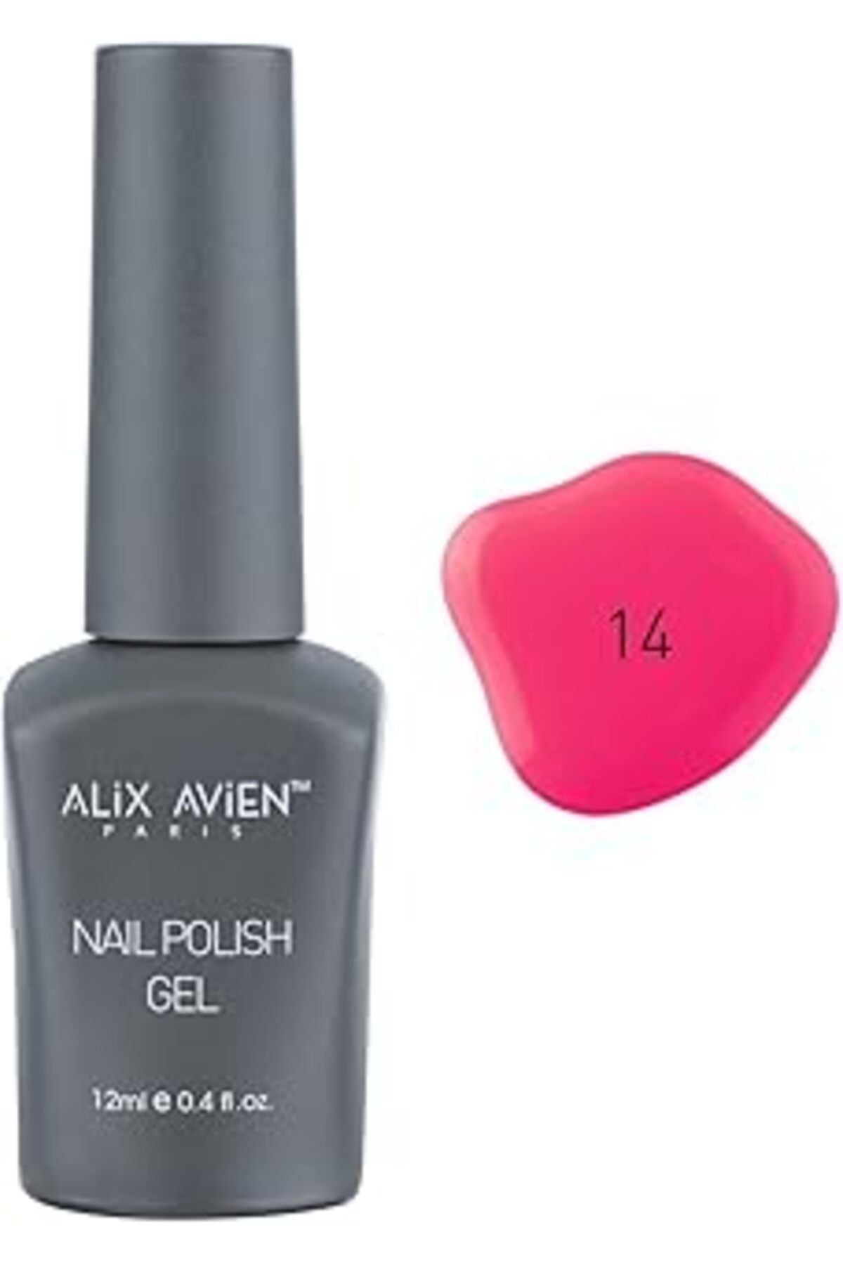 Qedii Alix Avien Uv Kalıcı Neon Pembe Jel Oje 14 - Gel Polish - 12 Ml