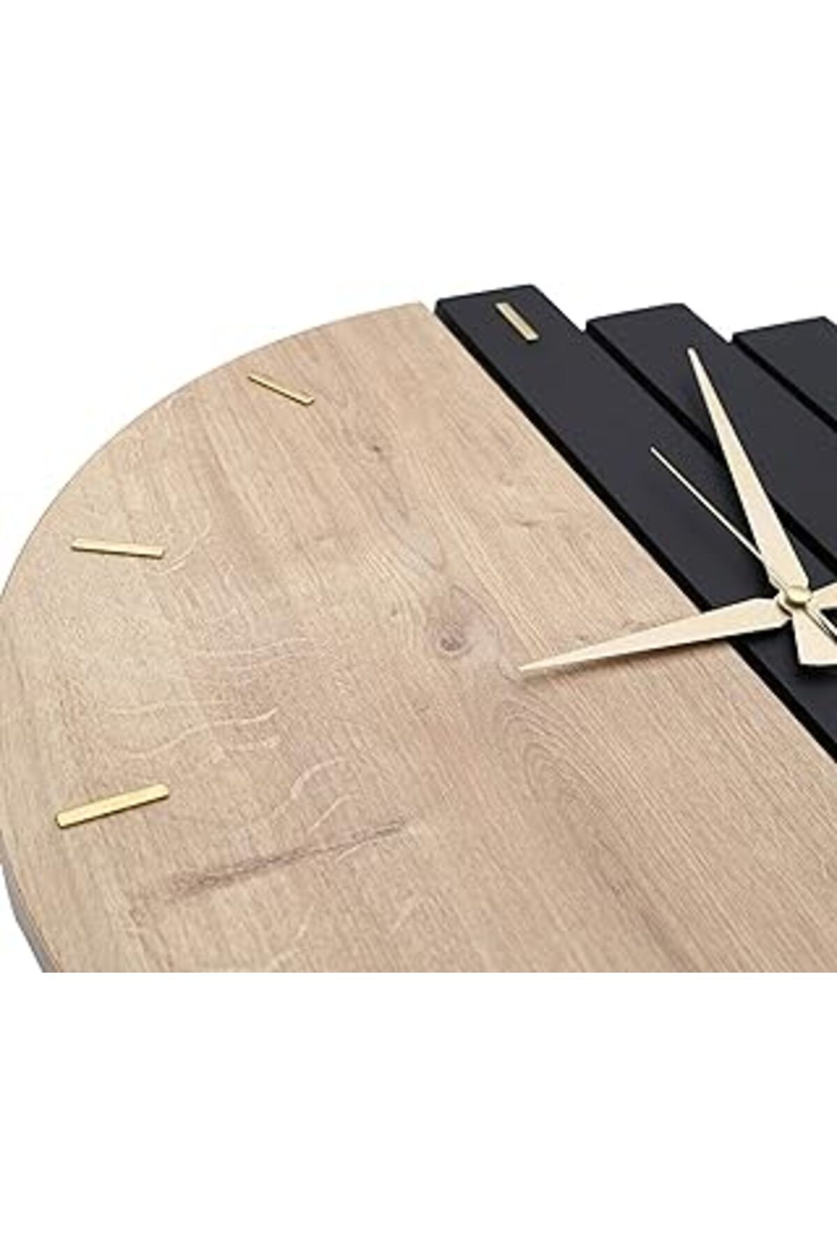 ASİTAN Yedi Wooden Sections Ahşap Modern El Yapımı Duvar Saati 5022_Jet Black