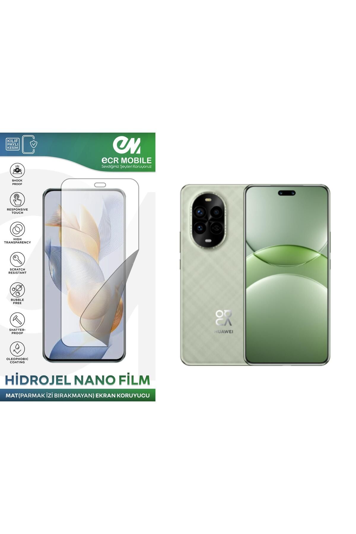 Ecr Mobile Huawei Nova 13 Pro ile Uyumlu Hidrojel Nano Ekran Koruyucu Film MAT(Tempered Cam Değildir!)