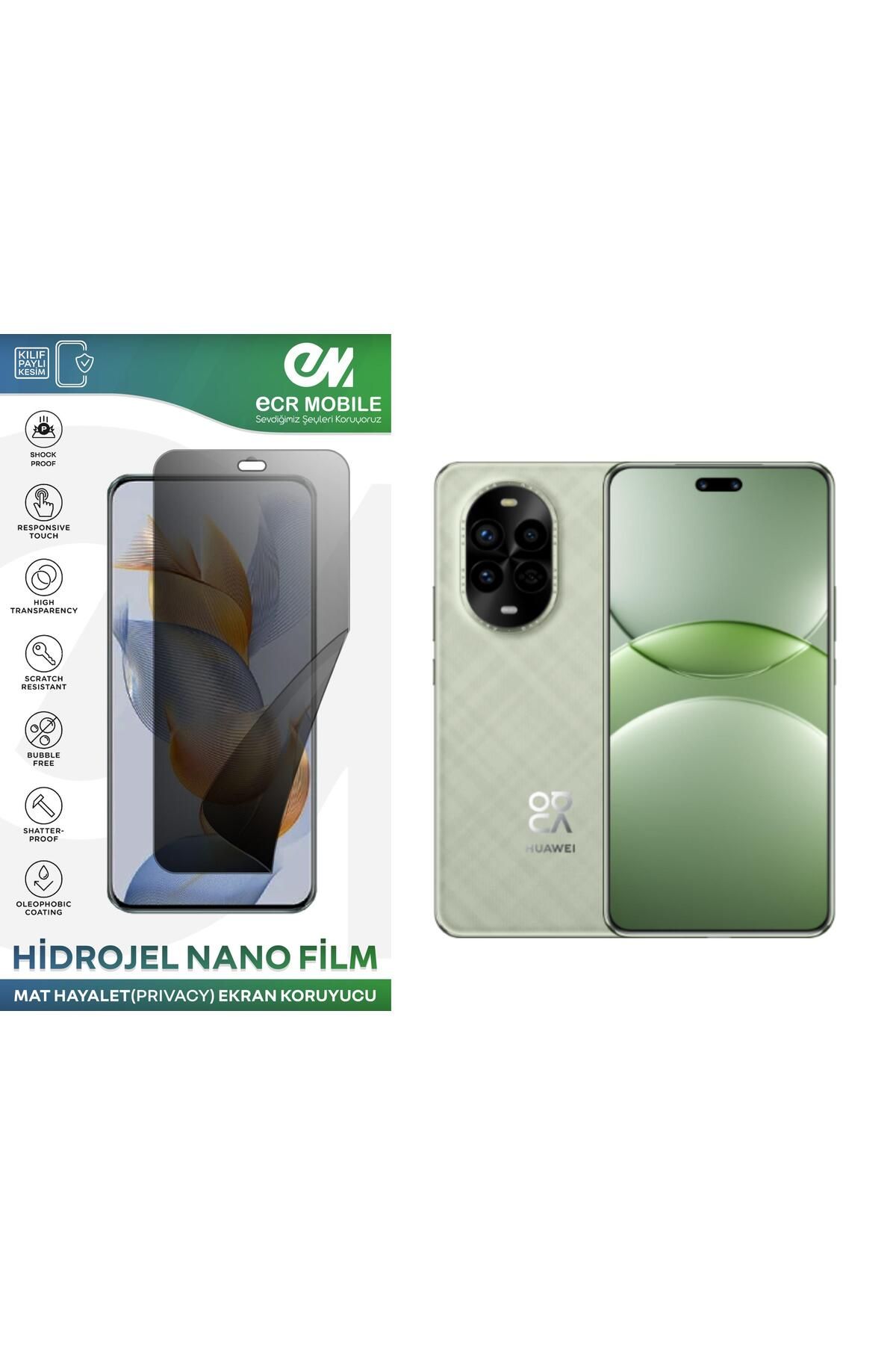 Ecr Mobile Huawei Nova 13 Pro ile Uyumlu Hidrojel Nano Ekran Koruyucu Film HAYALET(Privacy)