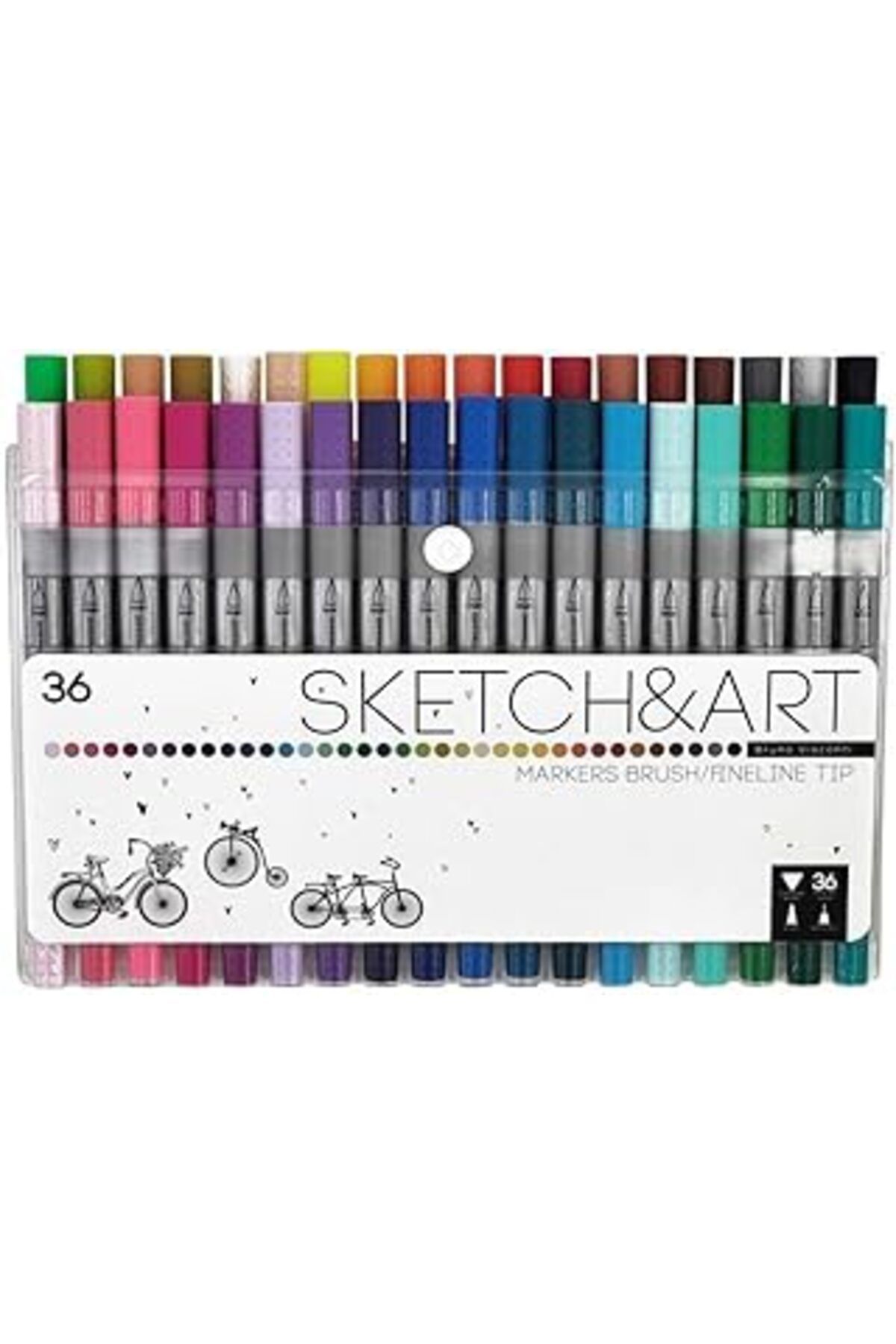 ASİTAN Sketch & Art Çift Taraflı Brush Pen Ve Fineliner (Firça Uçlu İnce Uç) 36 Renk.