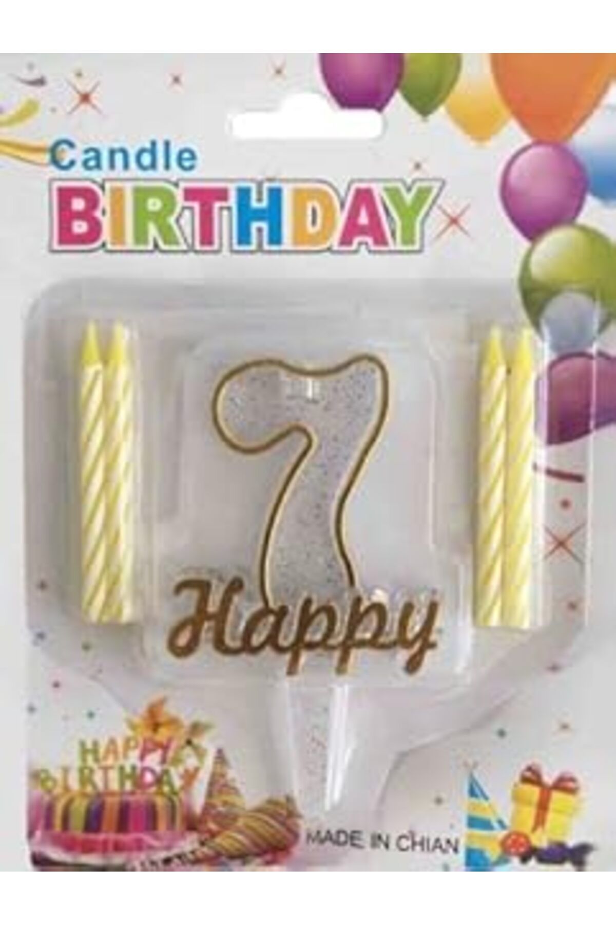 NETWORK ART Benim Marifetlerim - 7 Yaş Happy Yazılı Altın Pasta Mumu