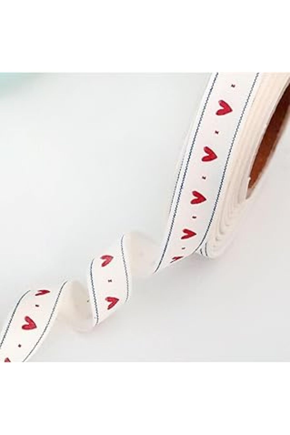 ASİTAN Bimotif Pamuk Şerit, Kalp, 1.5 Cm 2 Metre Natürel
