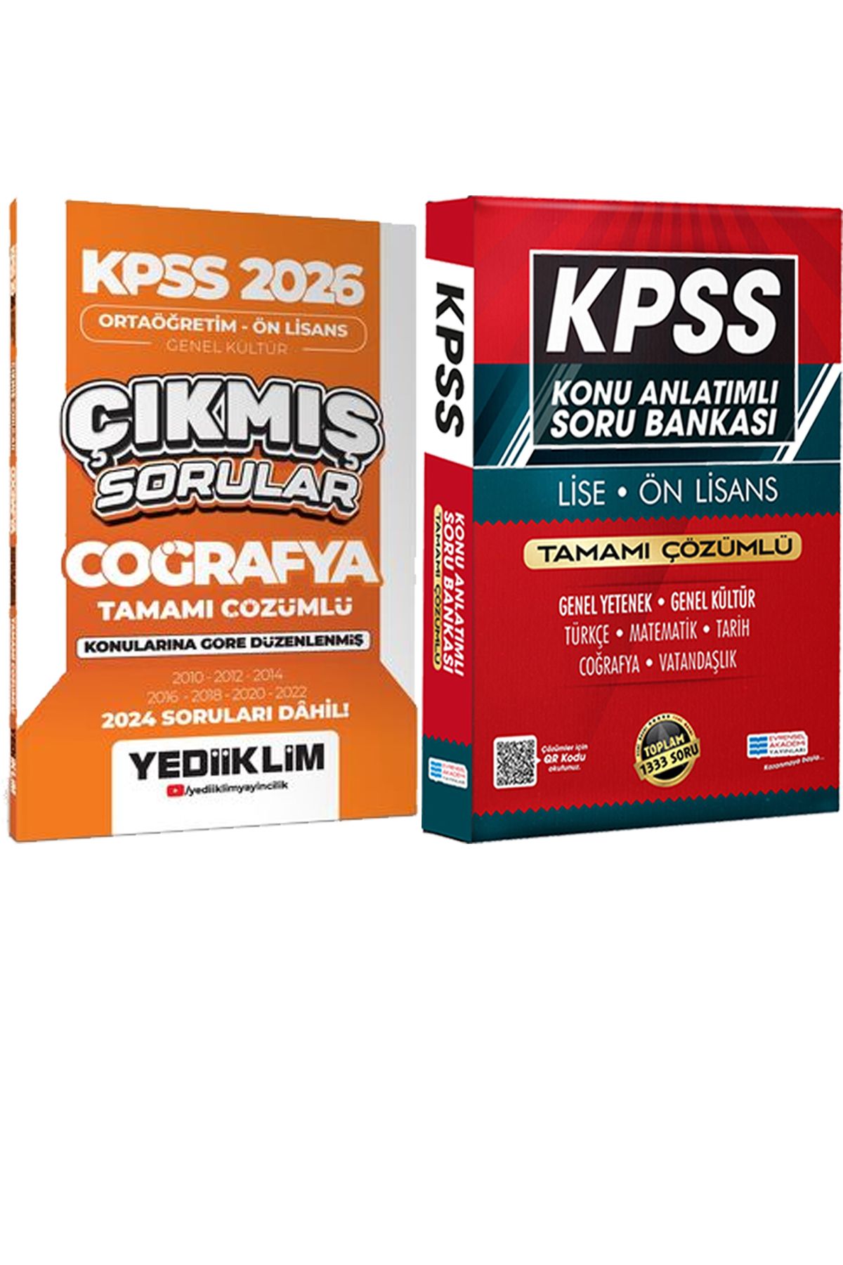 Yediiklim Yayınları KPSS 2026 Ortaöğretim-Önlisans Coğrafya Konularına Göre Çıkmış + Lise Önlisans Konu Ant. Soru