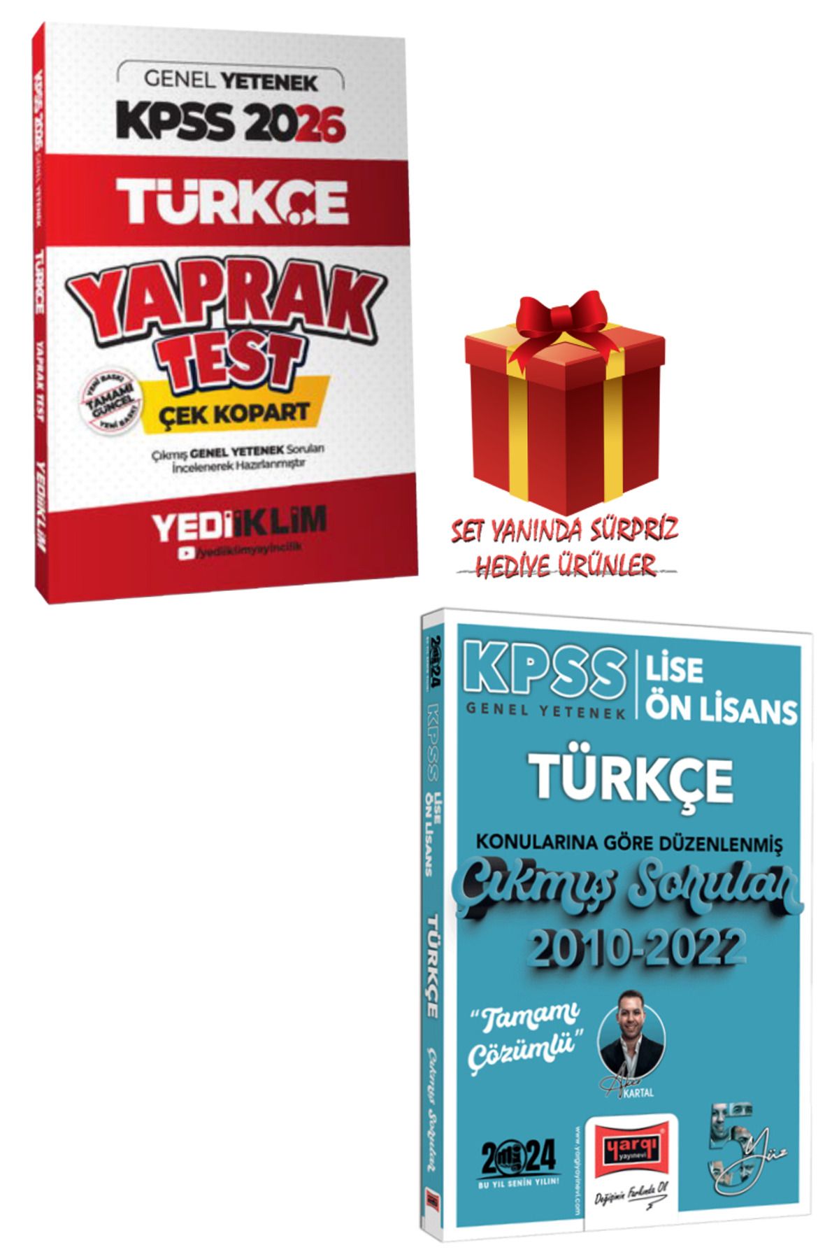 Yediiklim Yayınları 2026 KPSS Türkçe Yaprak Test+Türkçe Konularına Göre Düzenlenmiş Çıkmış Sorular 2010-2022+Hediye