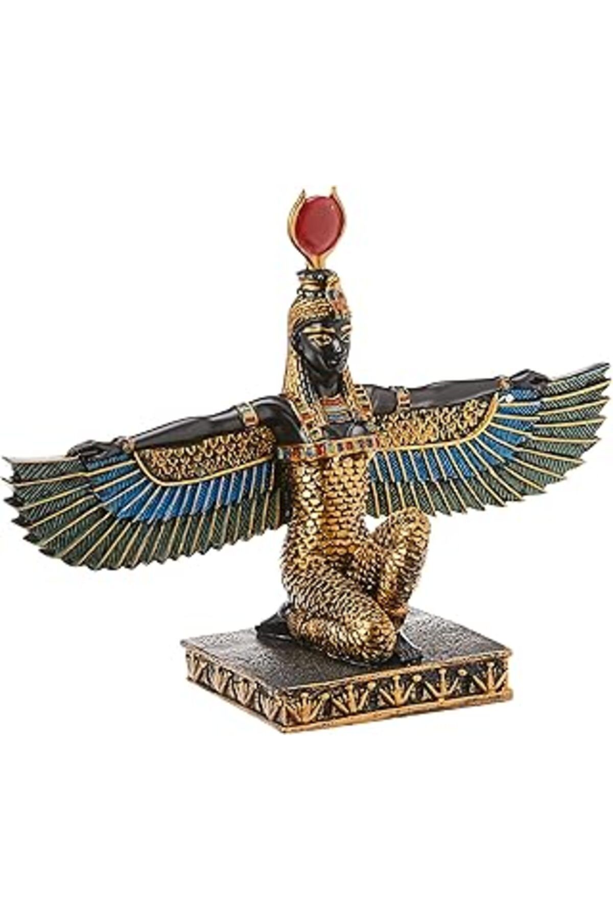 ASİTAN Design Toscano Isis, Güzellik Tanrıçası Mısır Dekoratif Heykel, Poliresin, Tam Renkli, 23 Cm