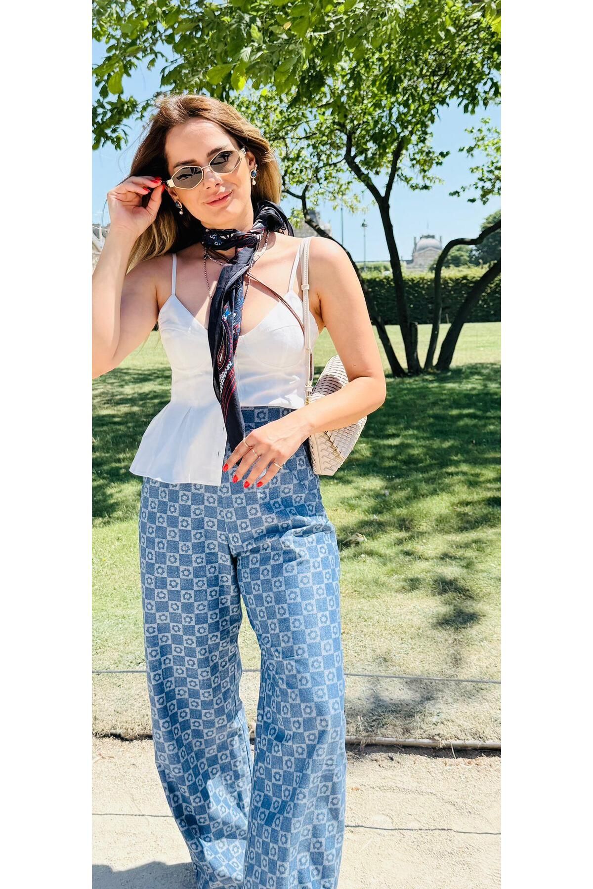 pelin yıldız butik Paris İp Askılı Önü Düğmeli Bluz