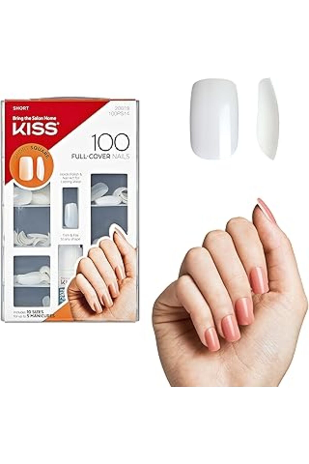 Pazarcan Kiss Şeffaf Kısa Takma Tırnak (100'Lü Paket)