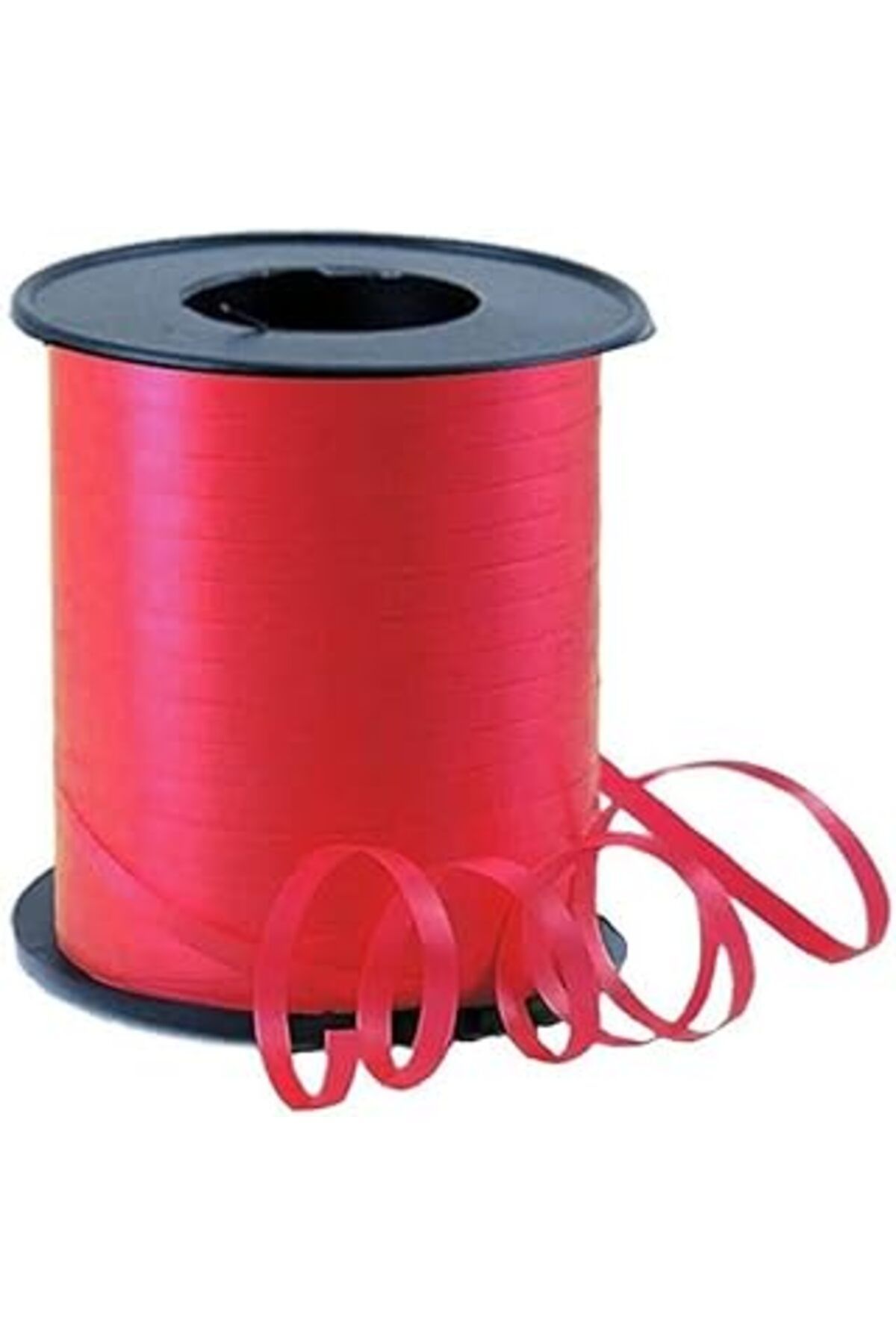 ASİTAN 200 Metre Kırmızı Renkli Düz Şerit Rafya 8 Mm Balon İpi Plastik Balon Süsleme Kurdelesi