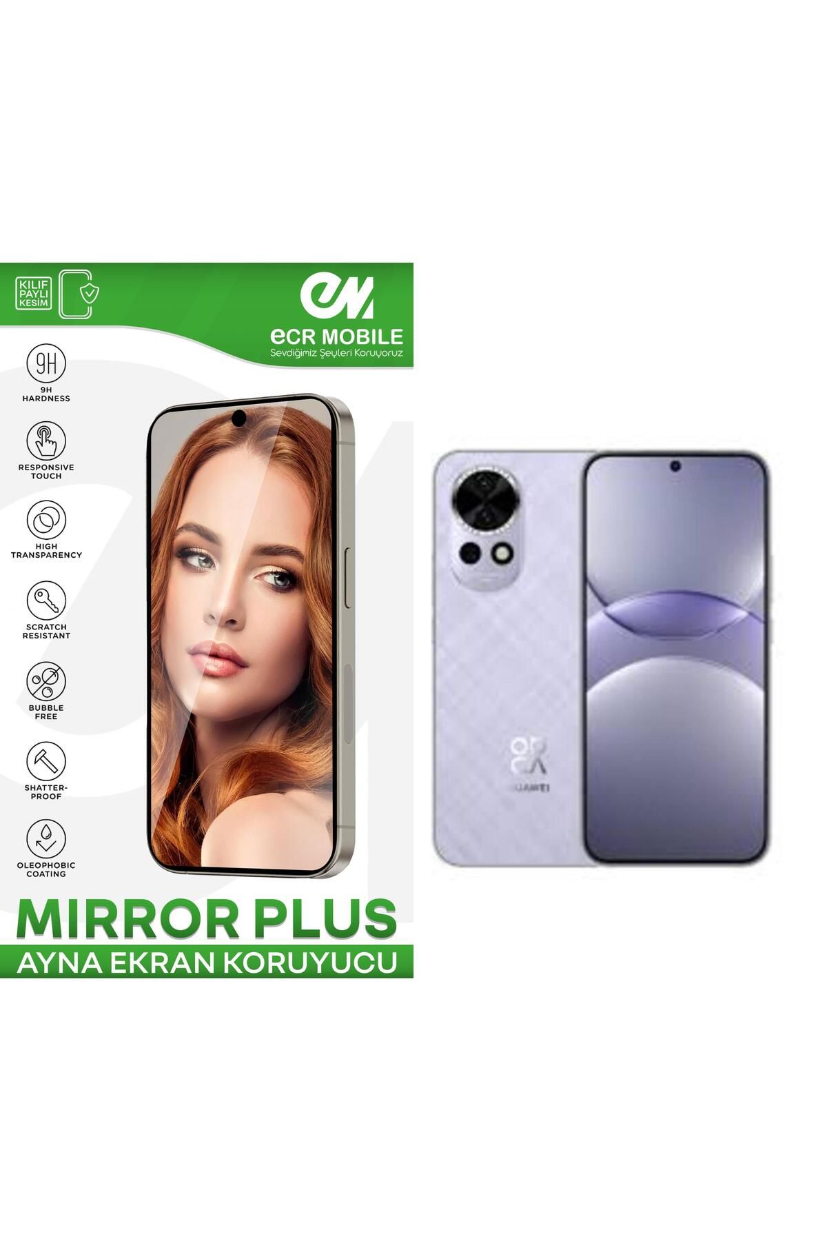 ECRMOBILE Huawei Nova 13 ile Uyumlu Esnek Ayna(Mirror) 9H Nano Ekran Koruyucu