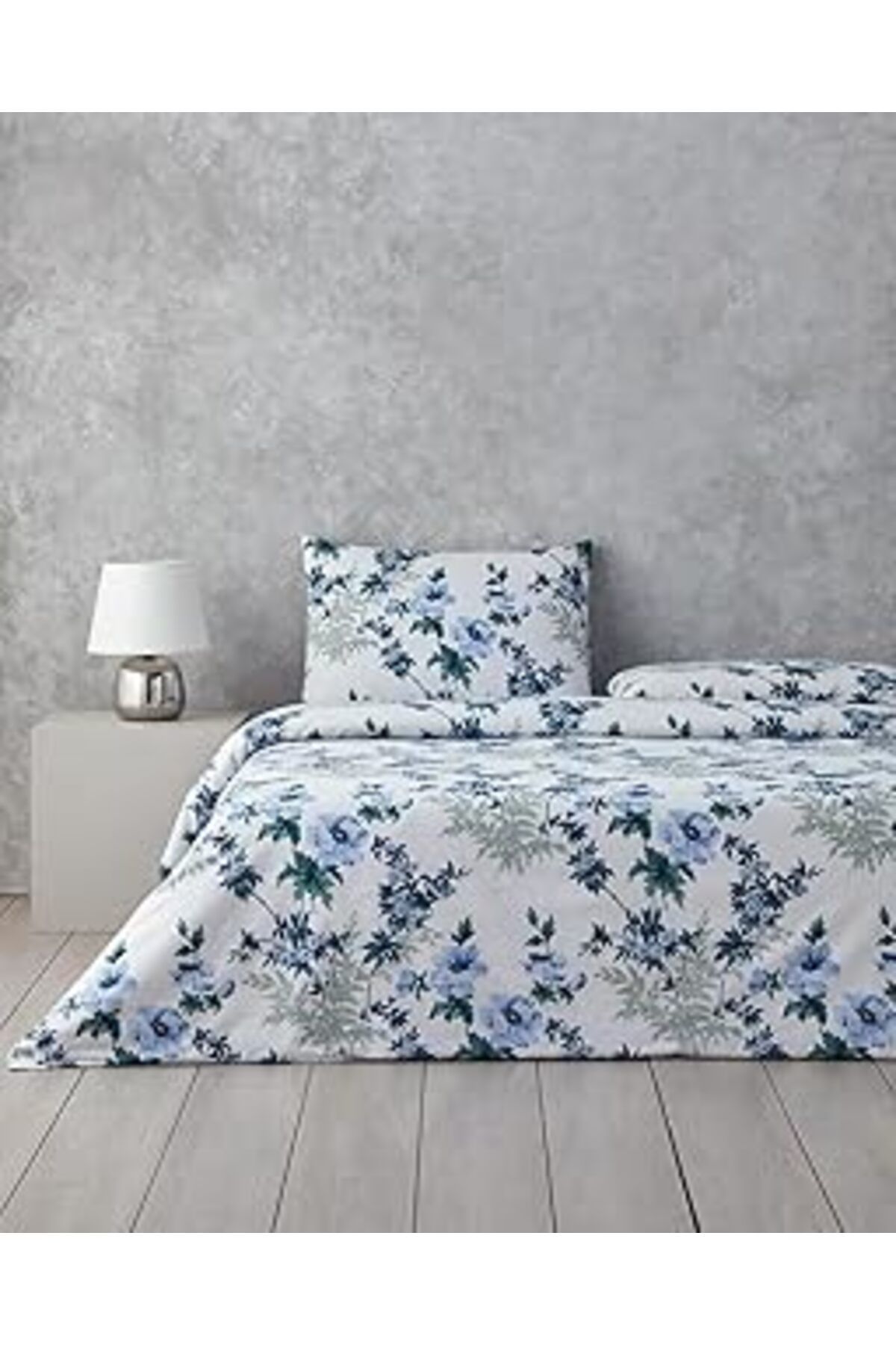 ASİTAN English Home Bloomy Garden King Size Nevresim Takımı Mavi