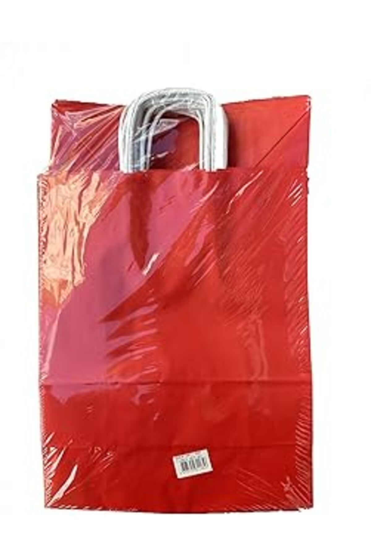 NETWORK ART Büküm Saplı Kraft Kağıt Çanta Karton Hediyelik Poşet Torba - Kırmızı - 31X41 Cm. - 25 Adetlik Paket