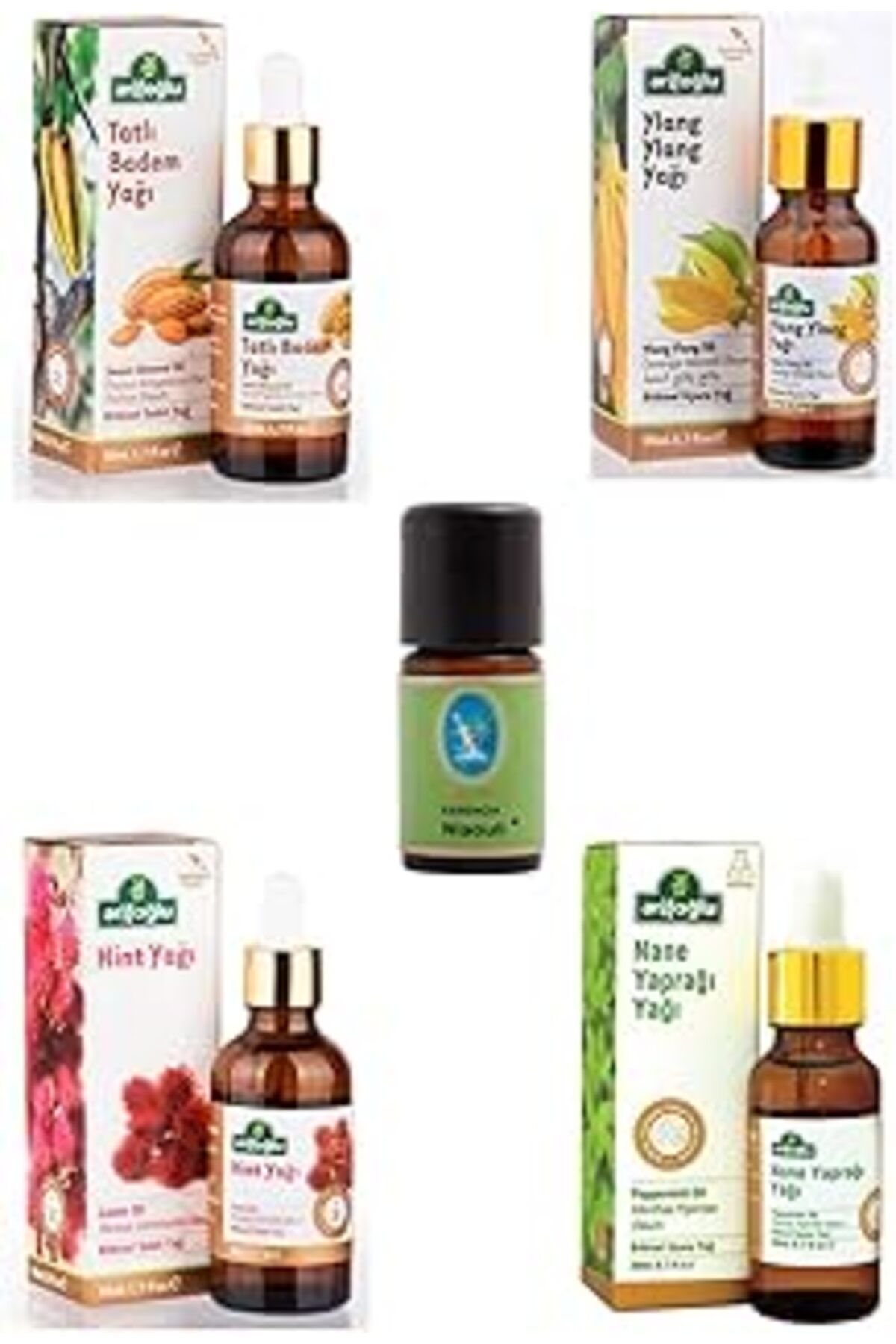 ASİTAN Hızlı Uzama Saç Bakım Yağı Seti (Badem-Hint-Ylang Ylang-Nane-Niaouli)