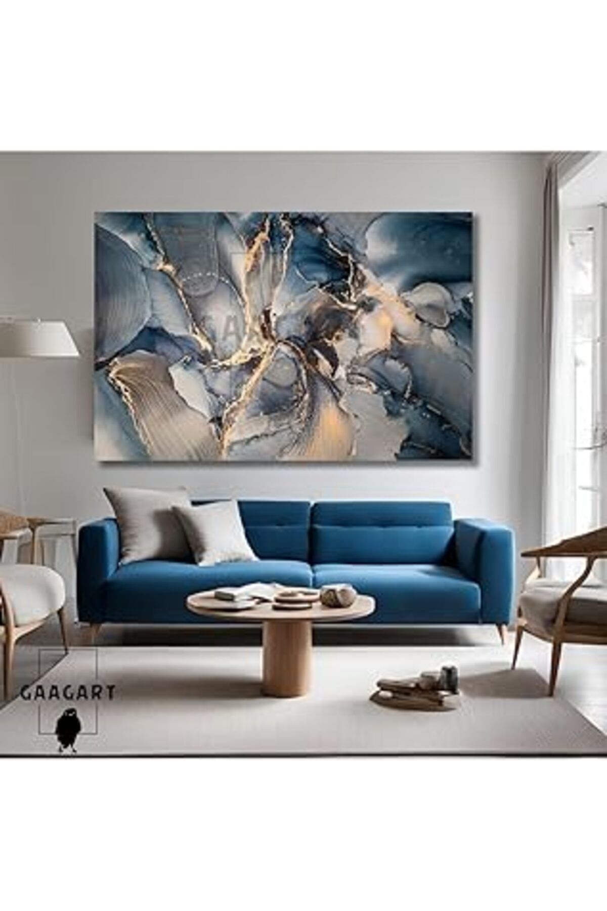 Pazarcan Gaagart Tekli Yatay Görünümlü Soyut Kanvas Salon Duvar Tablosu, 120 X 80