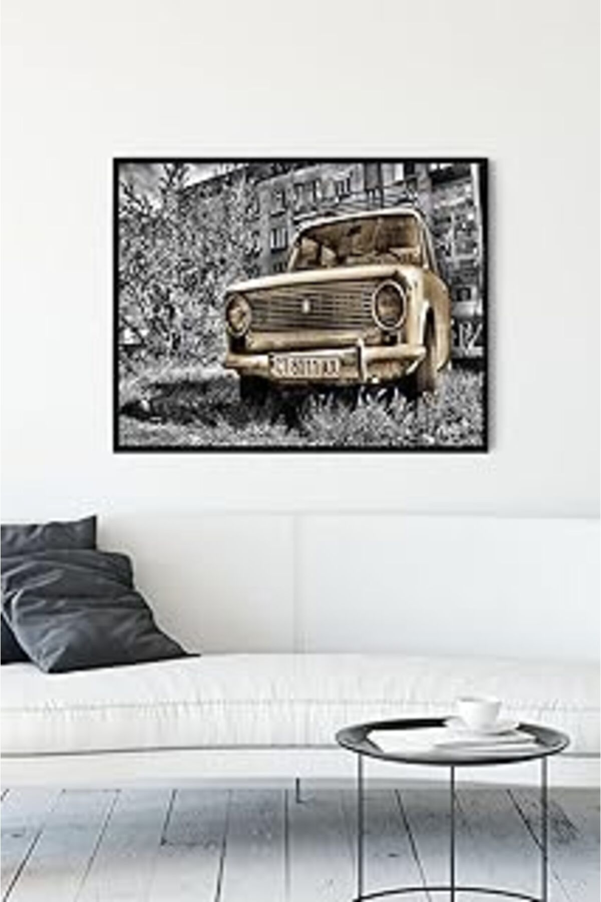 Pazarcan Postermanya (Pster10870) Eski Araba Çerçeveli Tablo (40X50Cm)