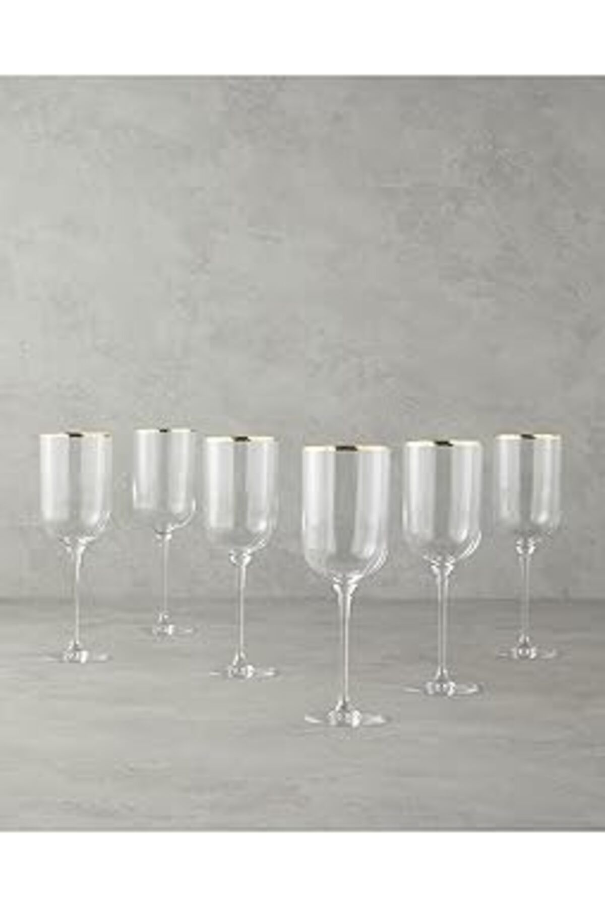 Mu Art Ahşap English Home Bridgette Cam 6'Lı Kadeh 350 Ml Gold