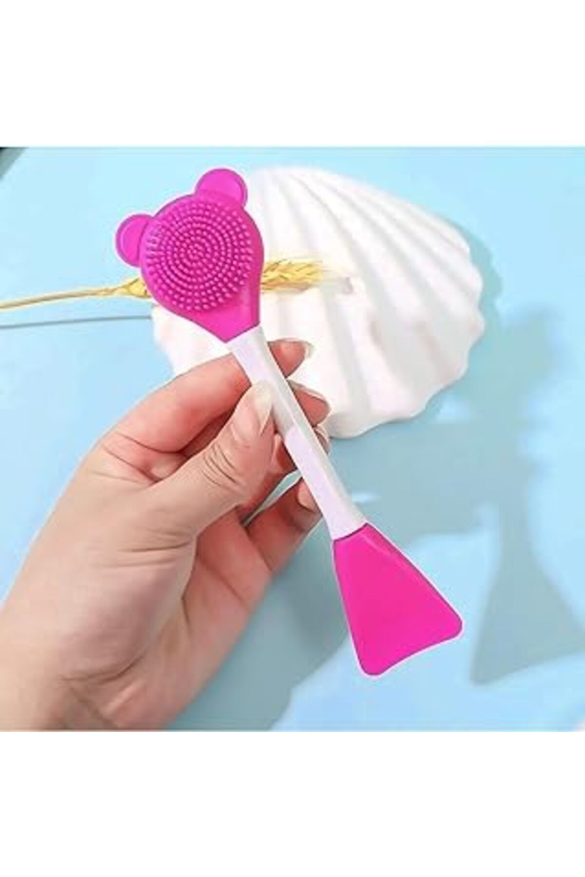 ASİTAN Cilt Bakım Fırçası Ve Maske Spatulası, Silikon Uçlu Iki Yönlü Cilt Bakım Ve Maske Sürme Uygulama F