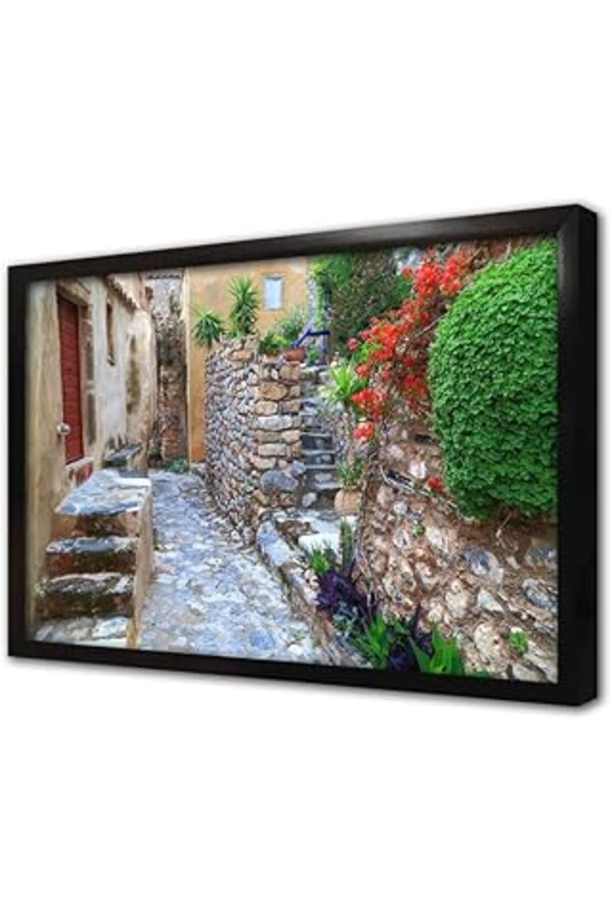 Pazarcan Taş Ev Çerçeveli Cam Tablo 60X90 Cm Ca07267