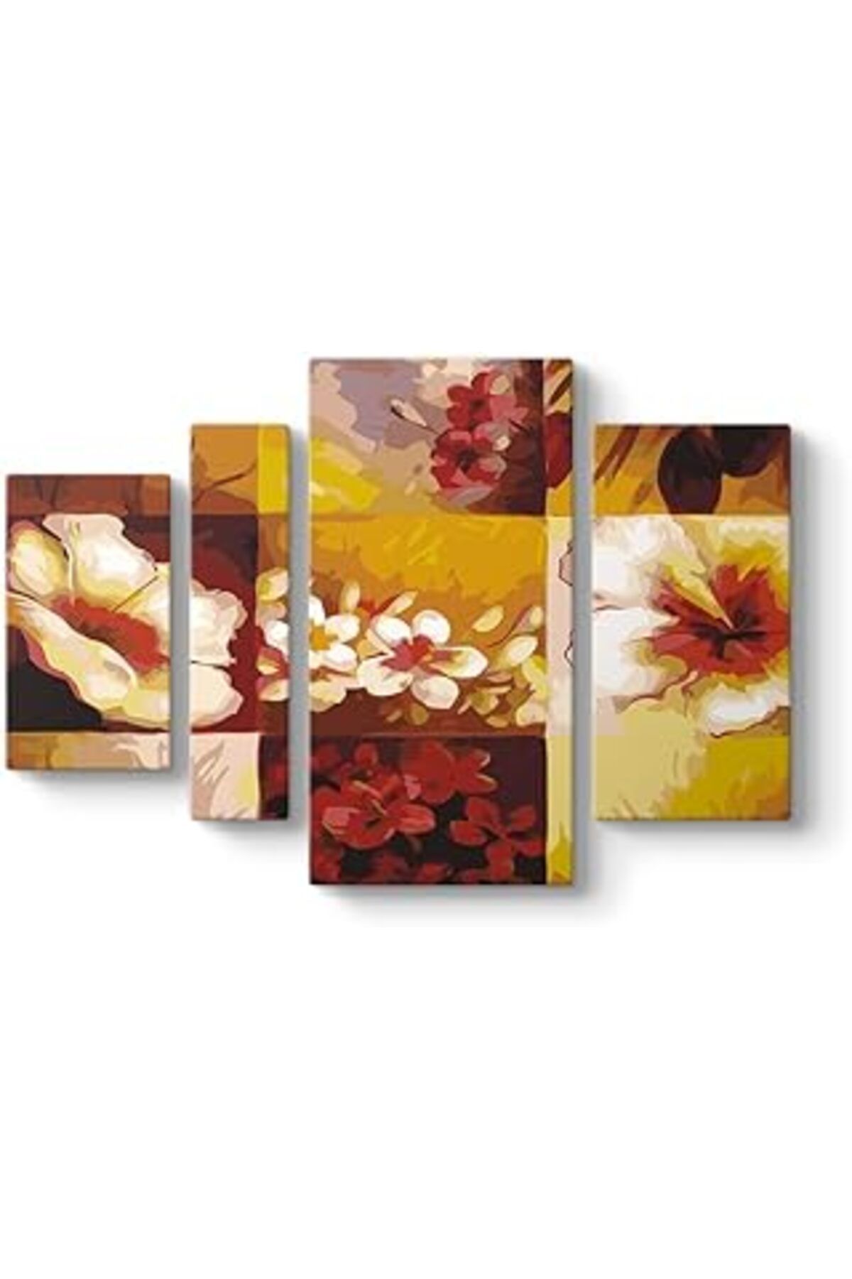 Pazarcan Tabloshop Vektörel Çiçekler Tablo 119 X 80-4 Parçalı