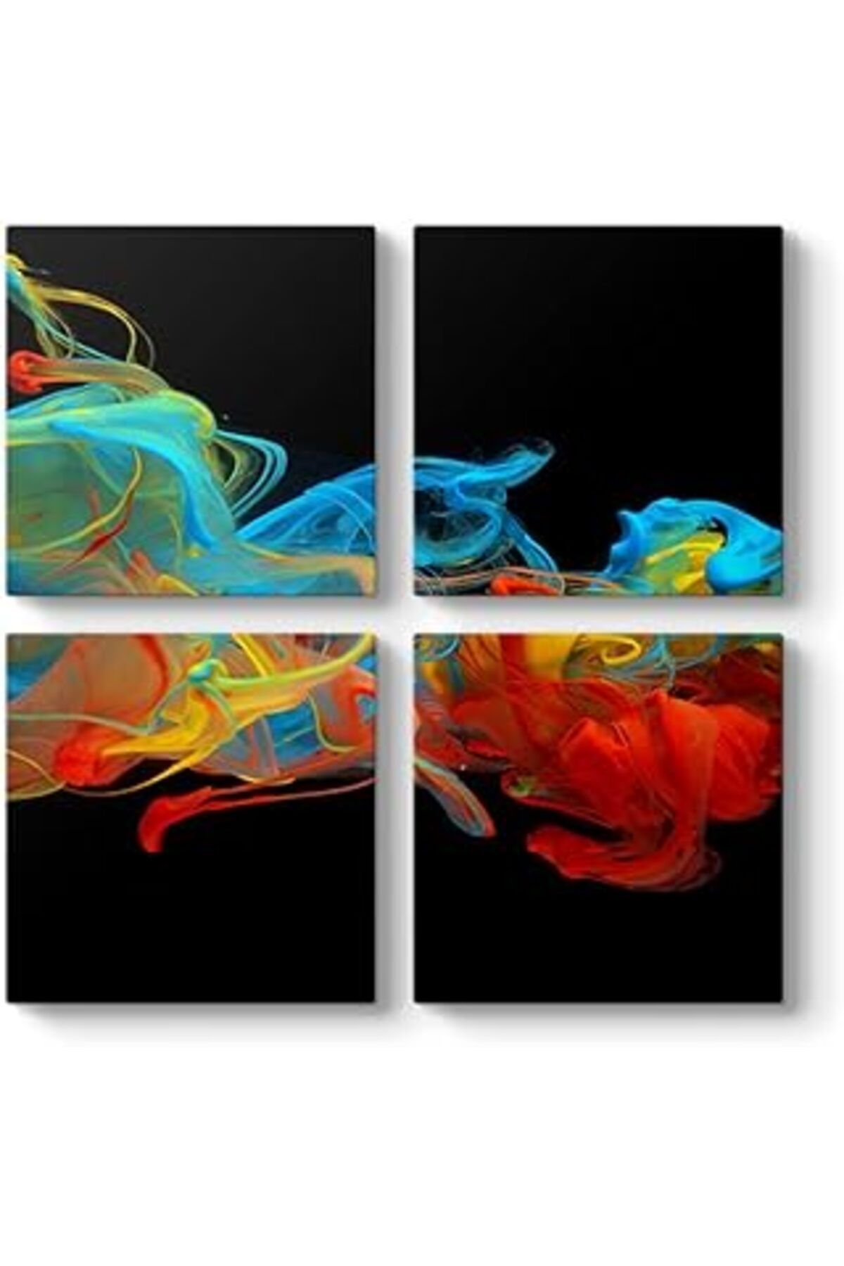 Pazarcan Tabloshop Colorful Swirl Panorama Tablo 63 X 63-4 Parçalı