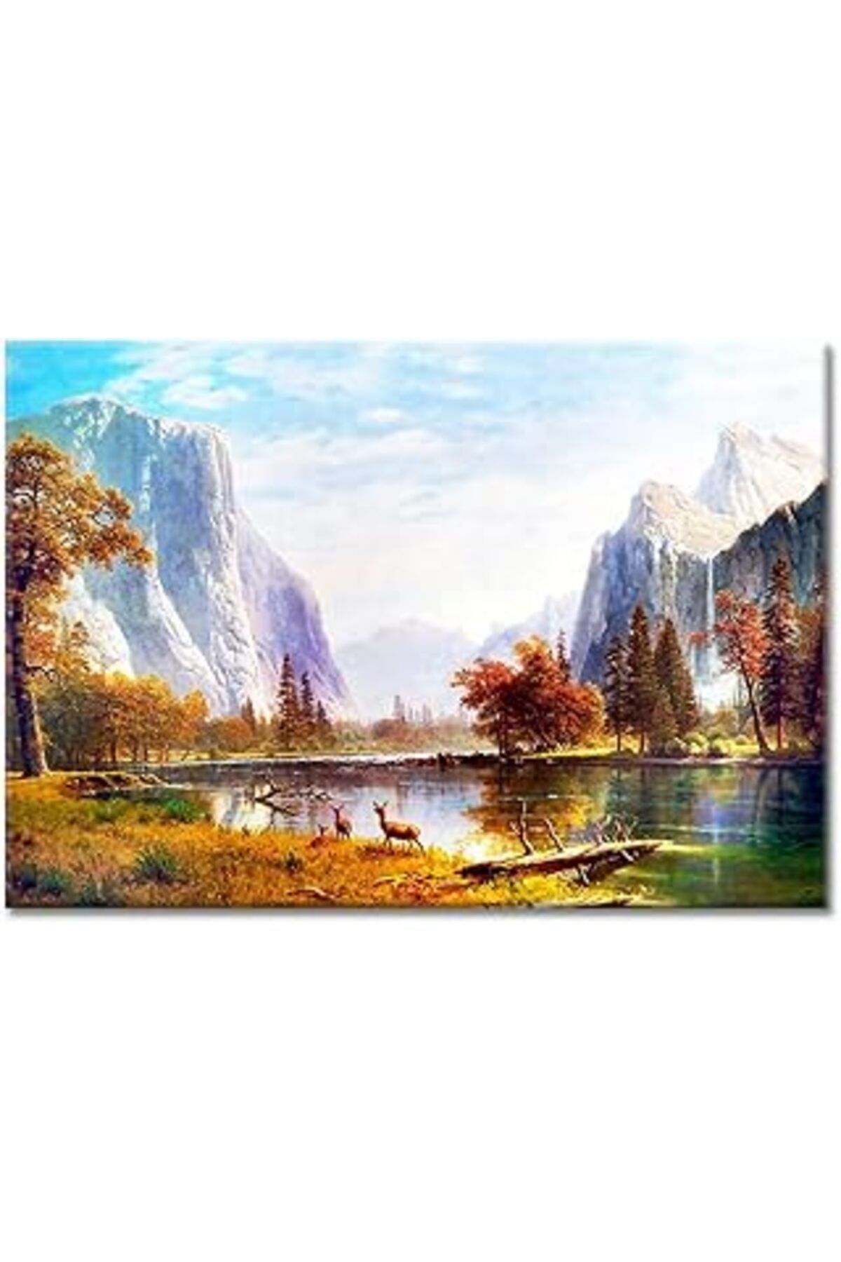 Mu Art Ahşap Talya Kanvas Tablo Etkileyici Manzara Albert Bierstadt Valley Of The Yosemite Günbatımı Klasikler V