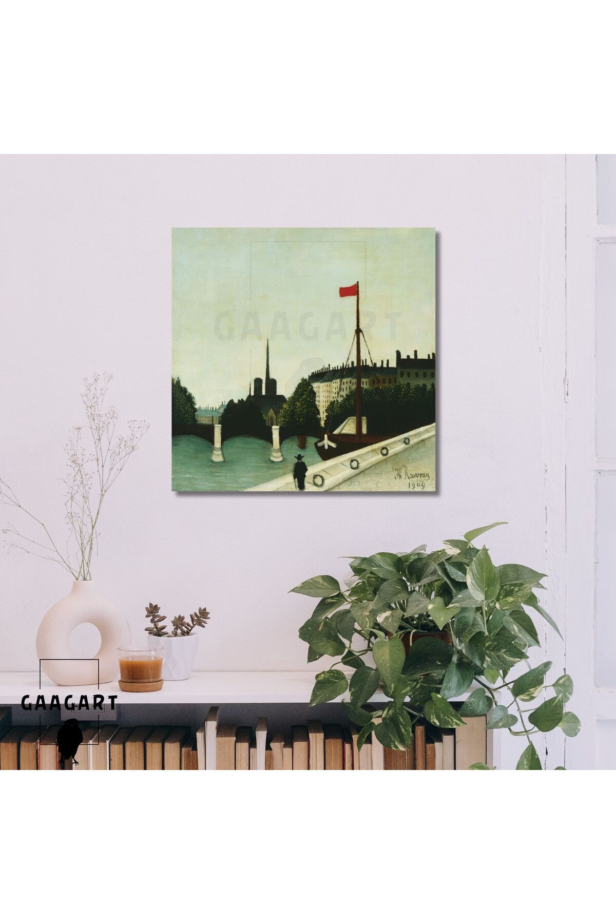 GAAGART Kare Kanvas Tablo Ünlü Eserler Henri Rousseau-Notre Dame