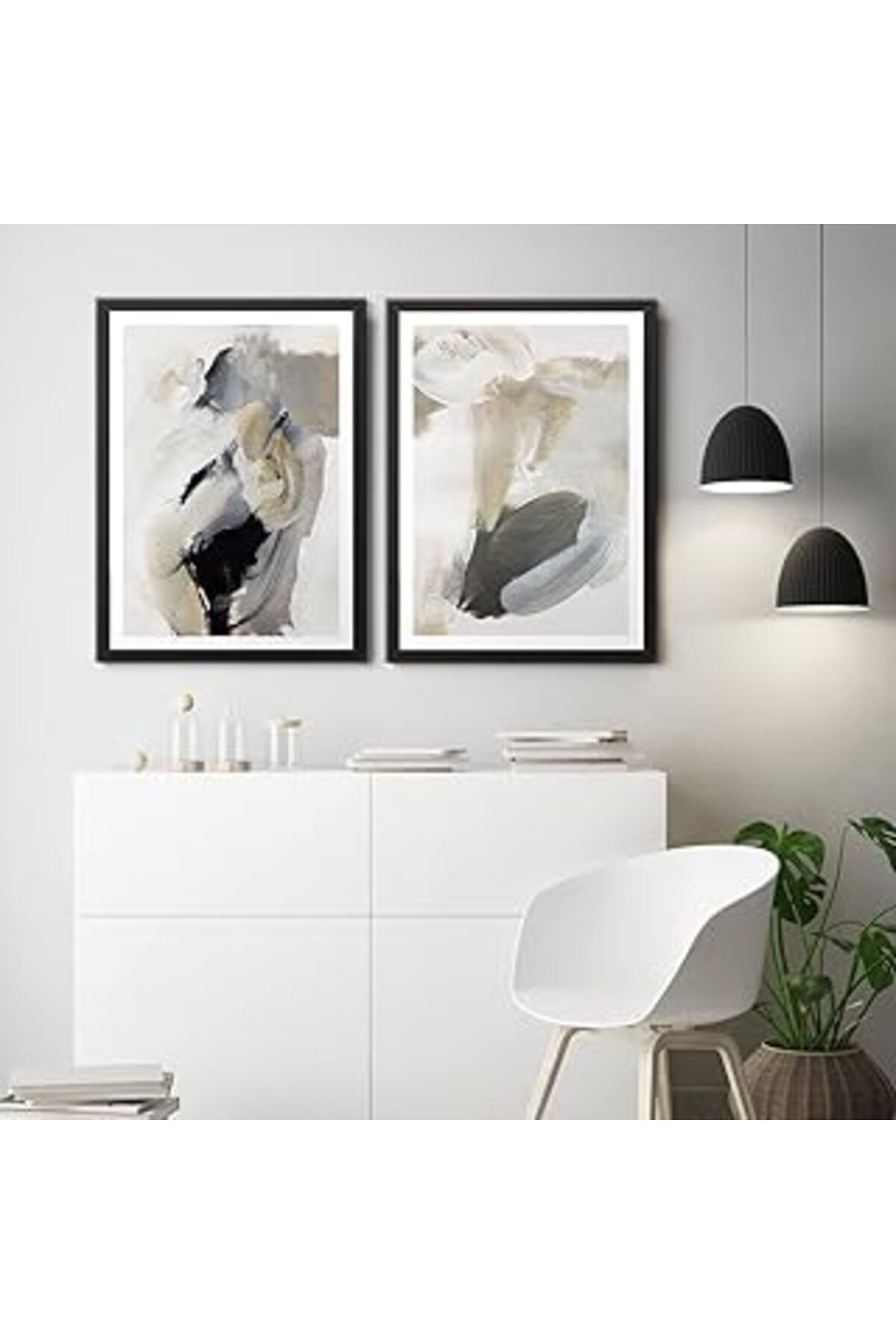 Pazarcan Tabloshop Soyut 2 Parçalı Poster Tablo Seti 35 X 45Cm (2 Adet)