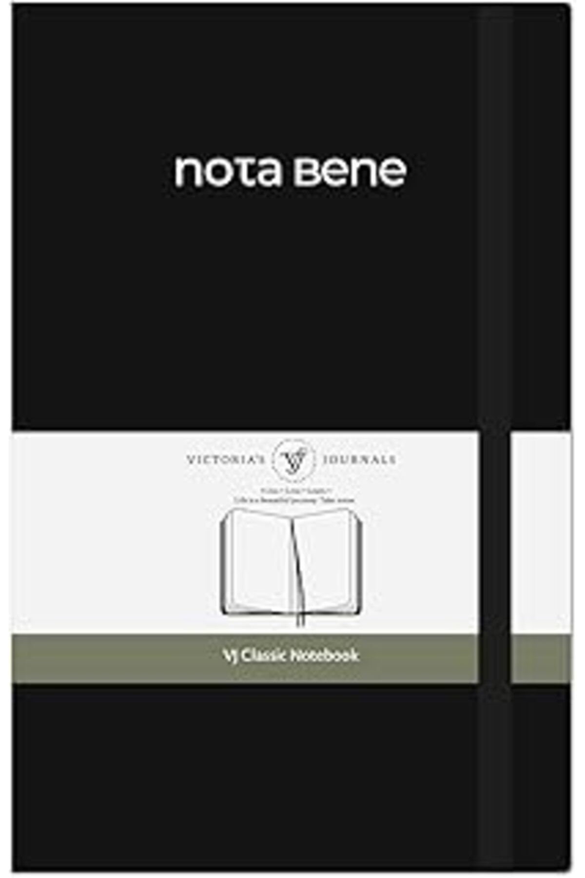 ASİTAN Victoria'S Journals Nota Bene Classic Sert Kapak Defter (Siyah, 13X21 Cm)