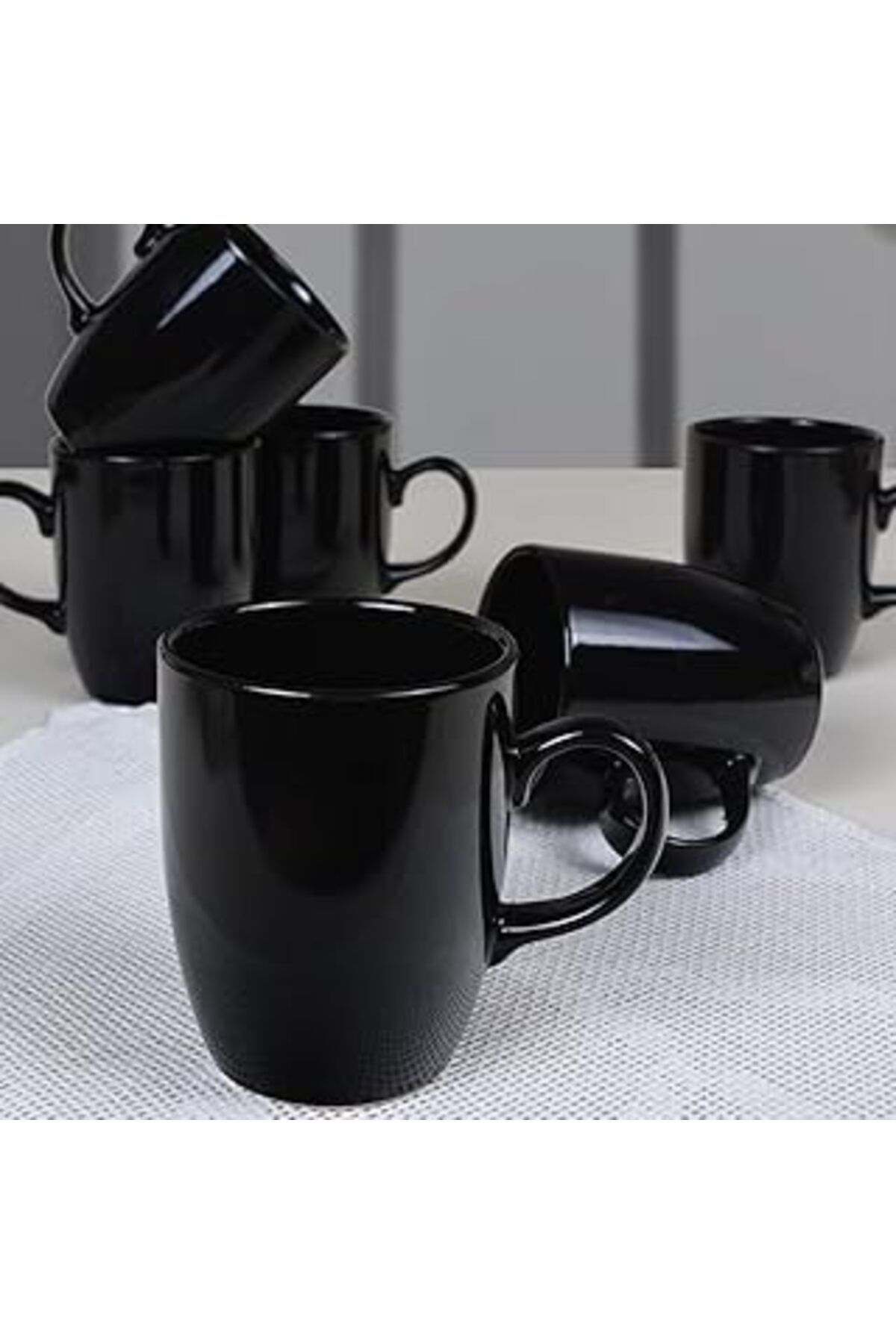 ASİTAN Keramika Bulut Kupa, Siyah, 9 Cm, 6 Adet