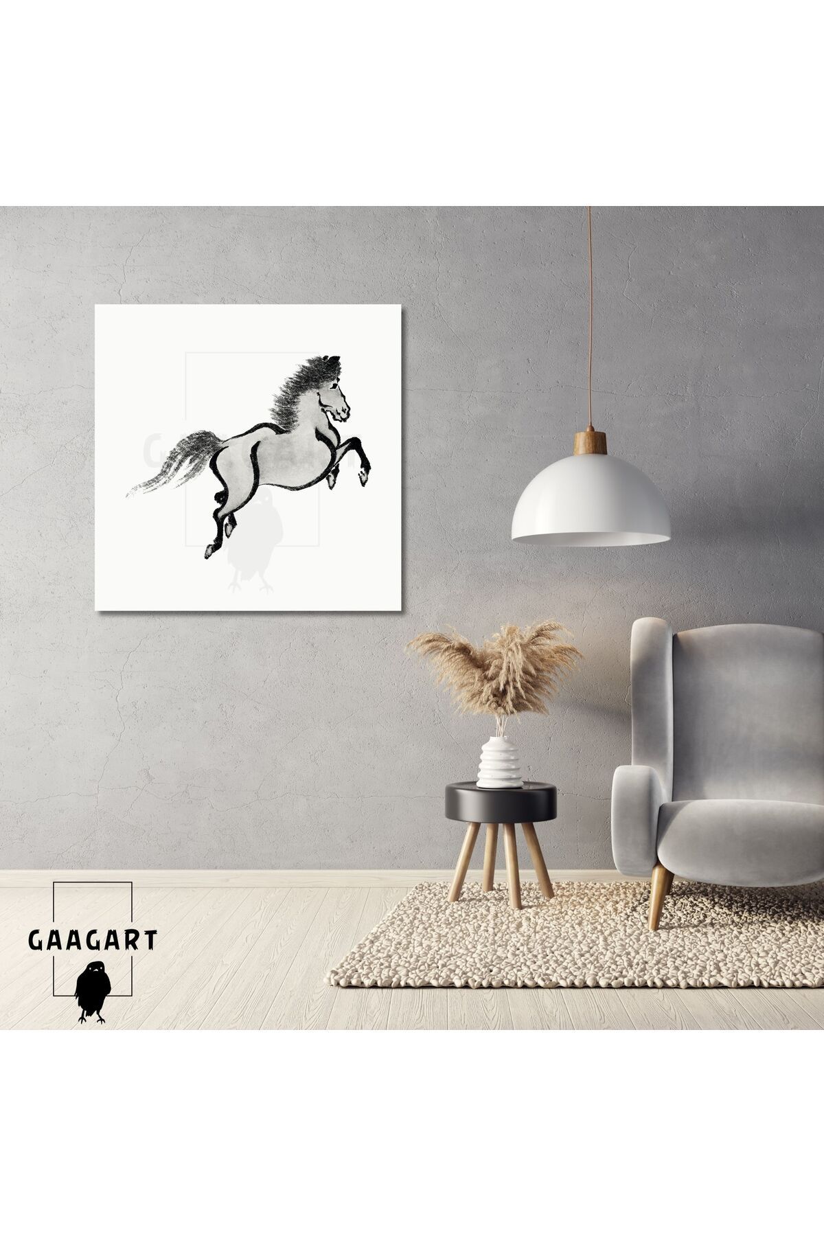 GAAGART Kare Kanvas Tablo Ünlü Eserler Running Horse